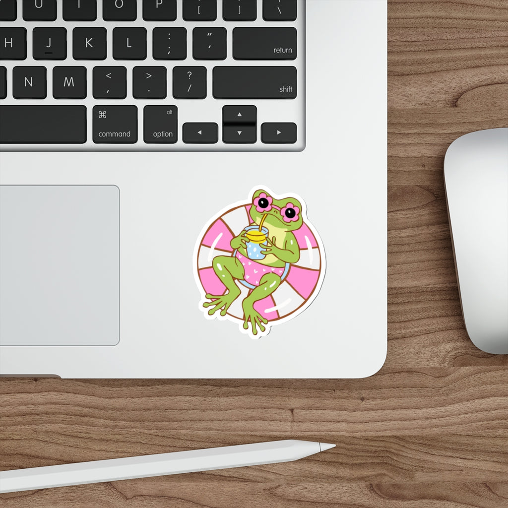 Summer Pool Vibe, Frog on float sticker