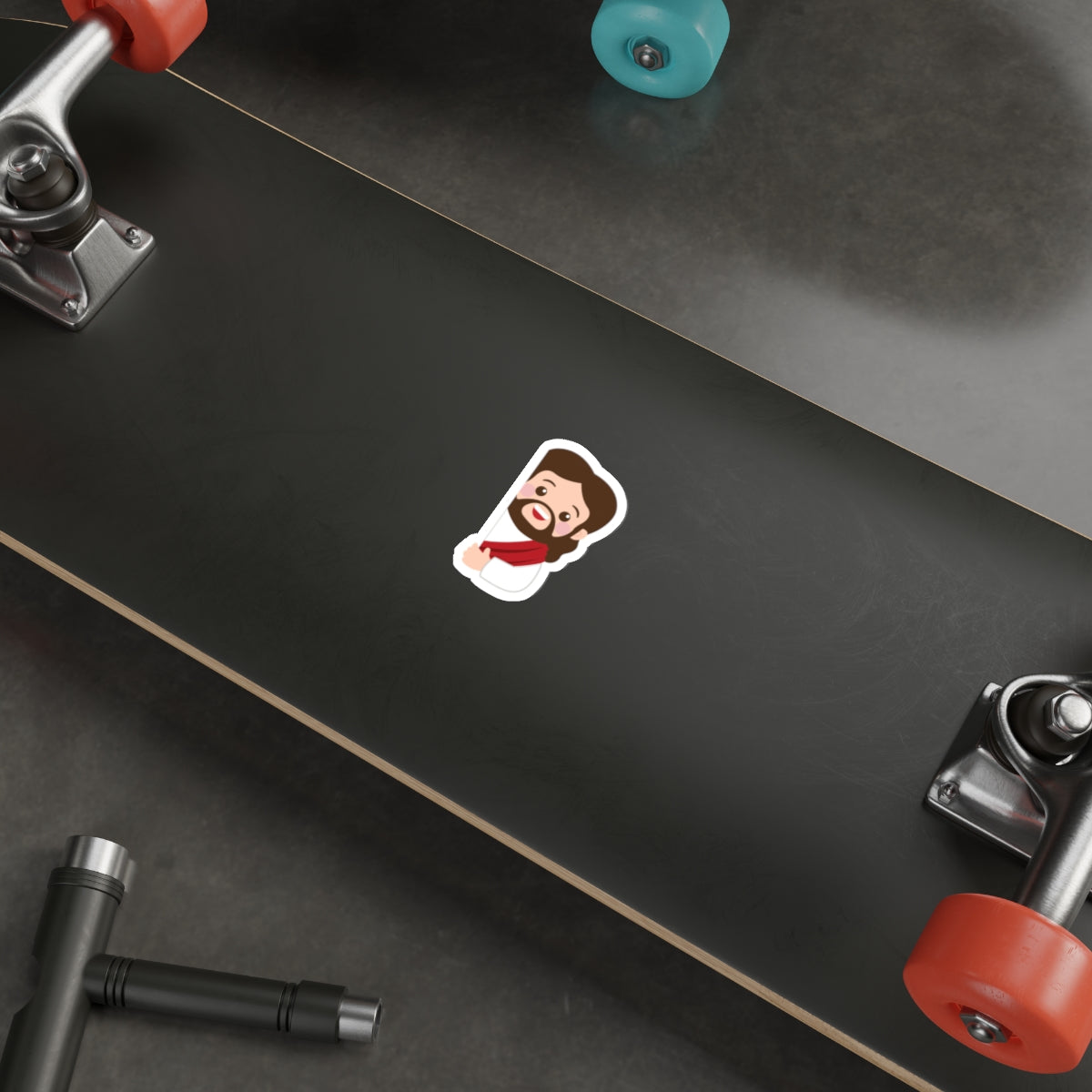 Cute Jesus Die-Cut Sticker — Christian Faith Emoji Sticker for Laptops, Bibles & Gifts