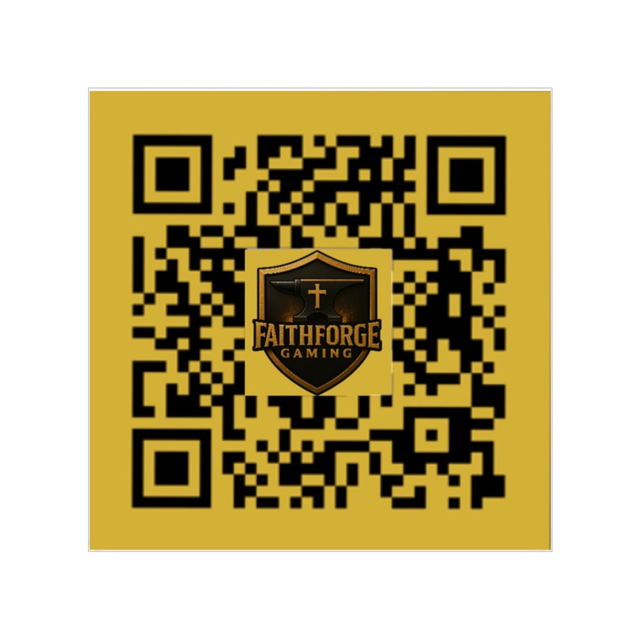 FaithForgeGaming.com QR Clear Sticker — Square Outdoor Transparent Sticker Best on Light Surfaces
