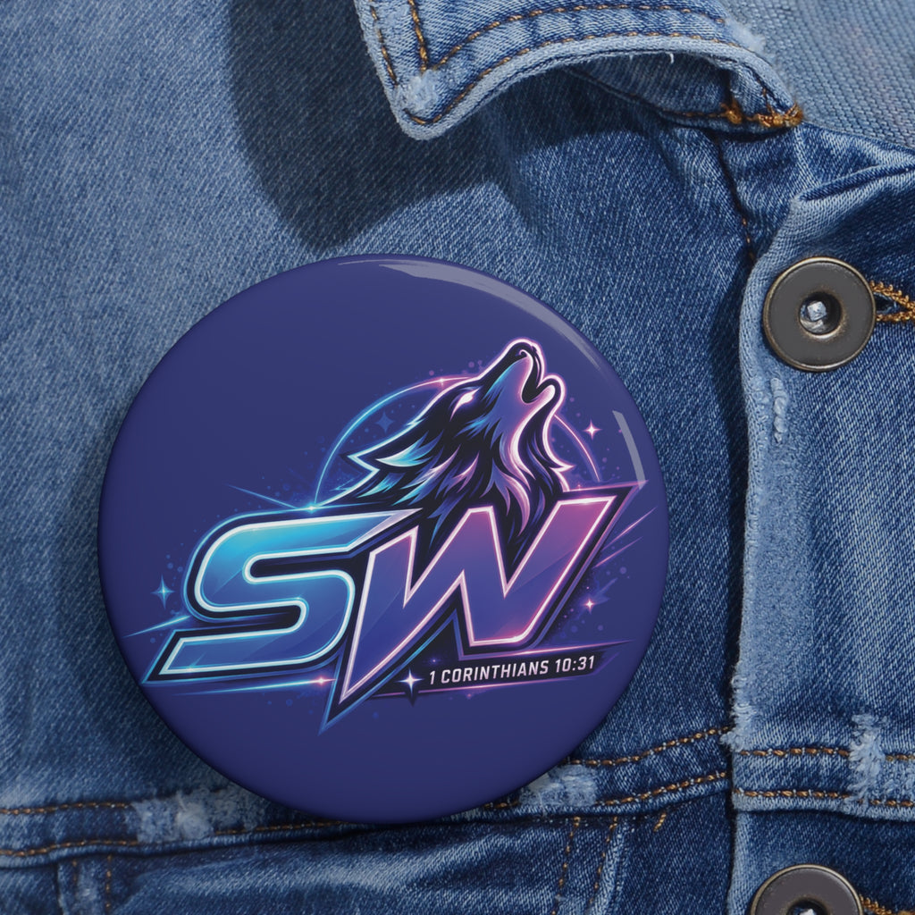 Seawolf_30 Mascot Pin Button — Custom Enamel-Style Badge