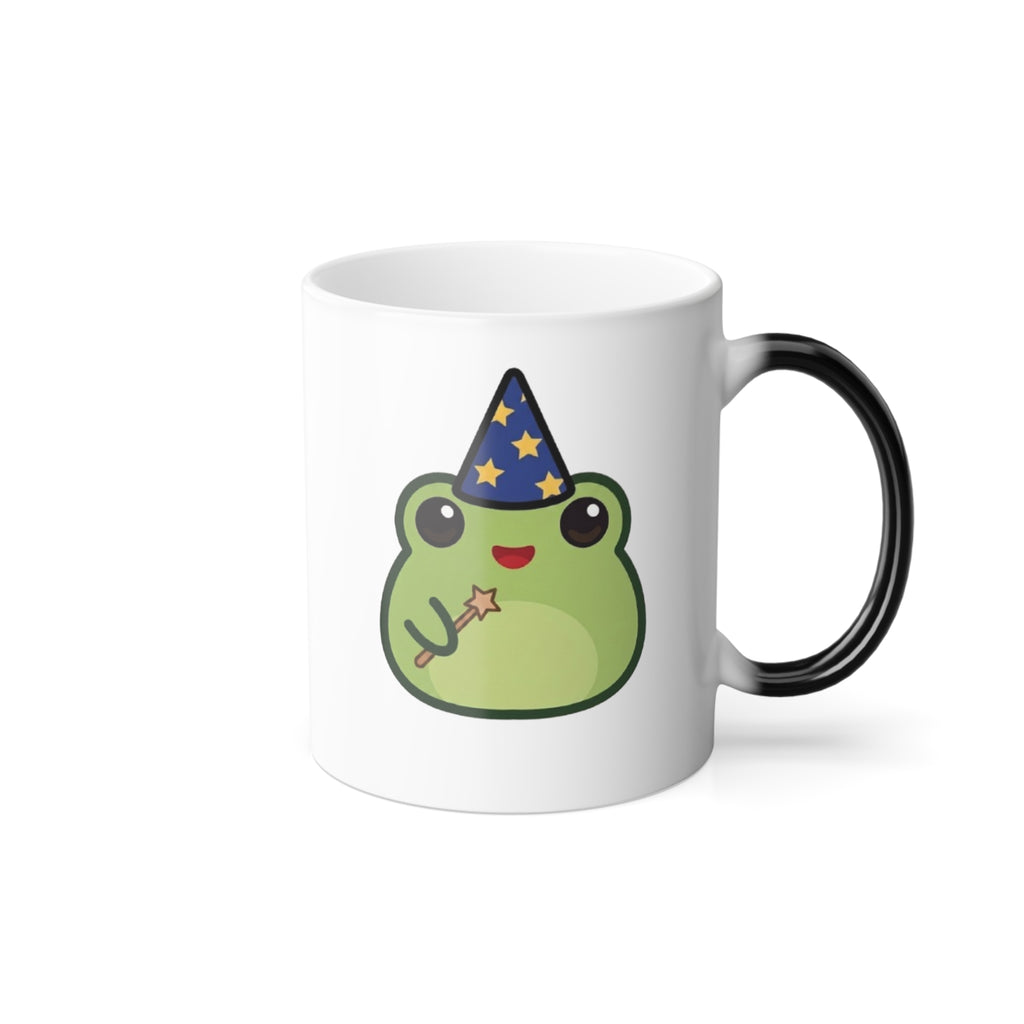 Color-Changing Mug — Cute Frog “Mornings Are Ribbiting” 11oz