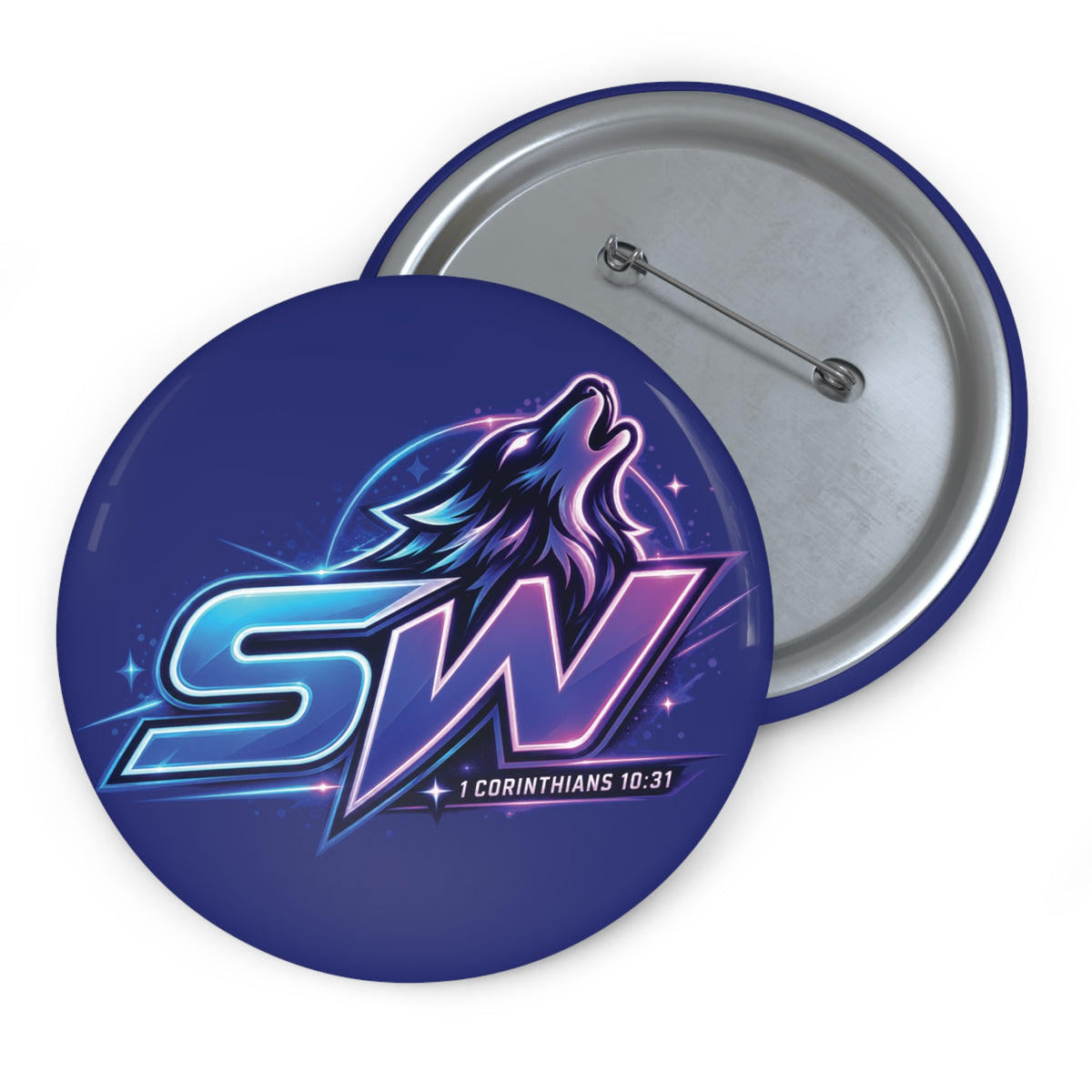 Seawolf_30 Mascot Pin Button — Custom Enamel-Style Badge
