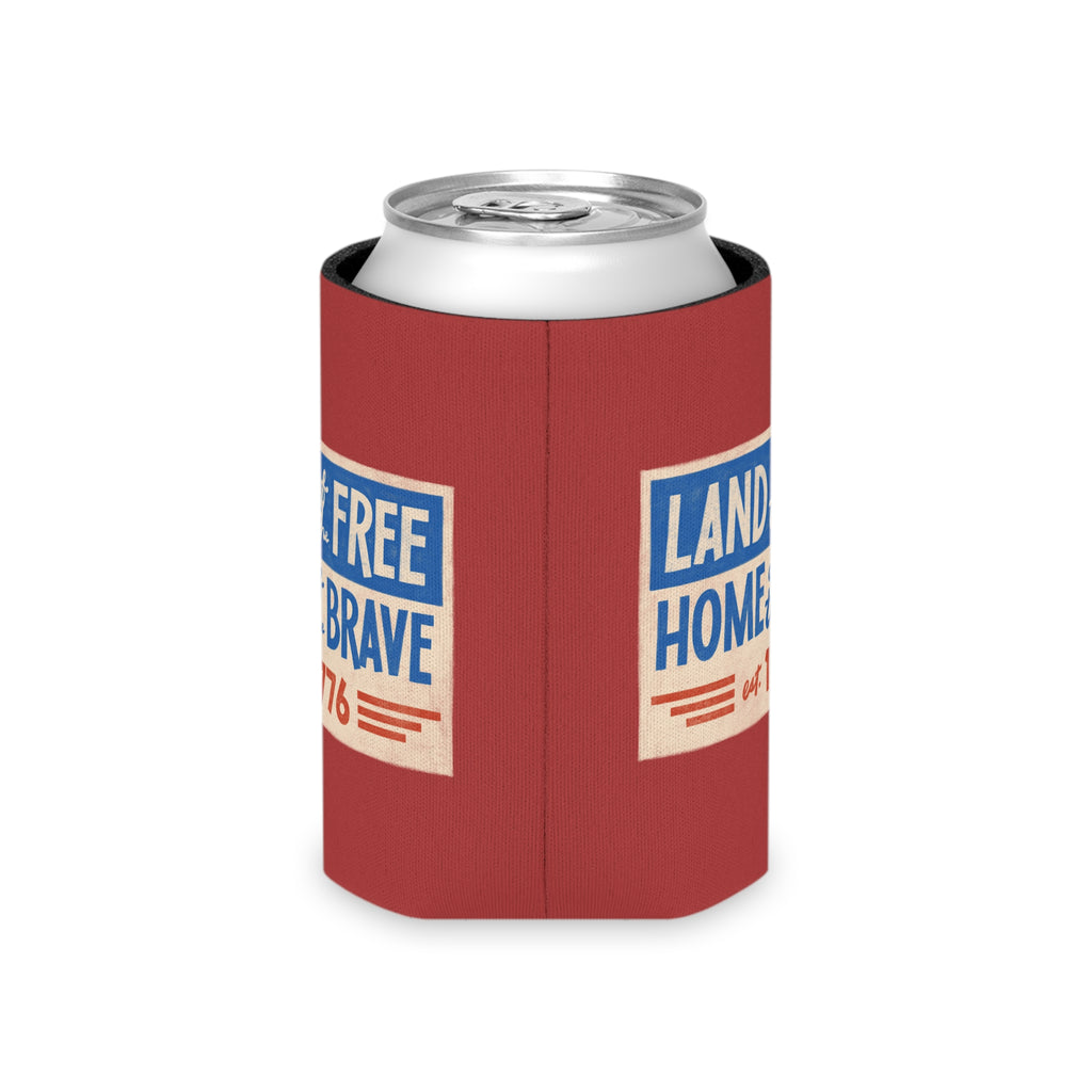 Patriotic 'Land of the Free, Home of the Brave' Can Cooler