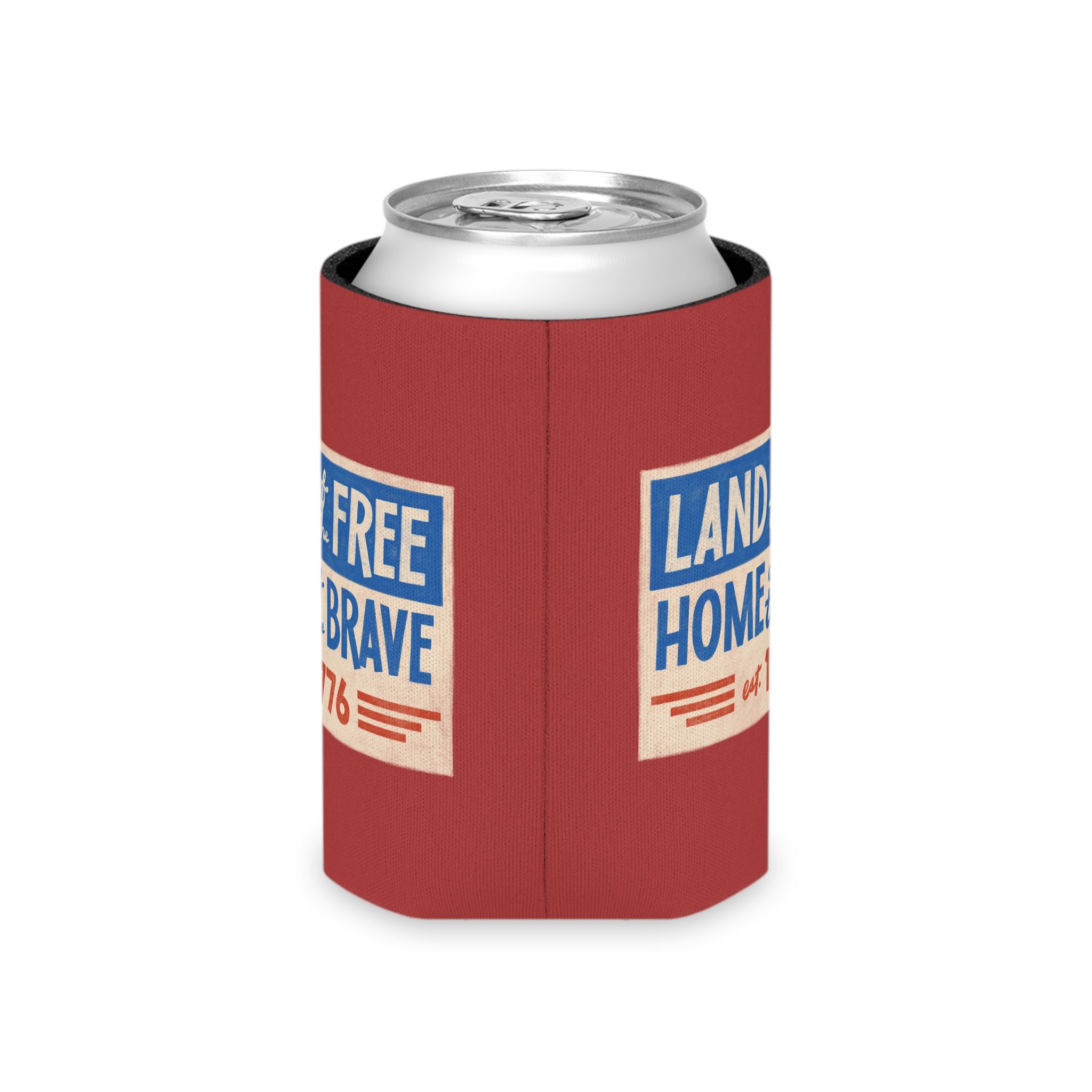 Patriotic 'Land of the Free, Home of the Brave' Can Cooler