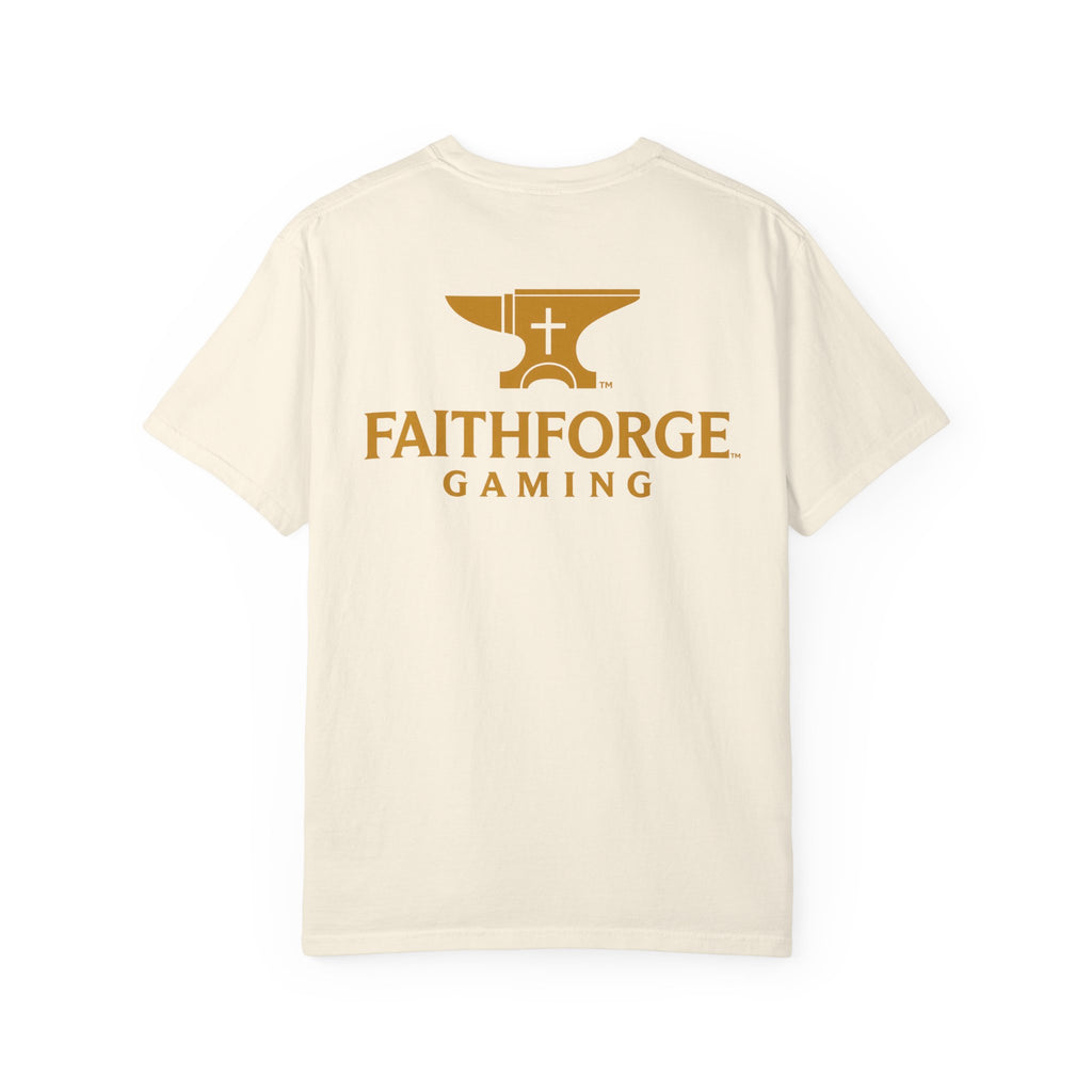 FaithForge Gaming T-Shirt — Logo Tee with Anvil & Cross (Christian Gamer Apparel)