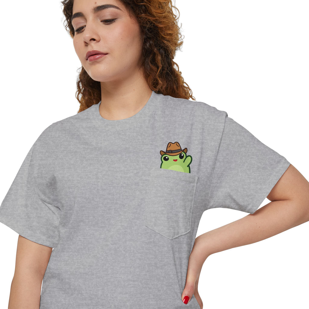 Pocket Frog Tee — Cute Cowboy Frog Pocket Graphic T-Shirt