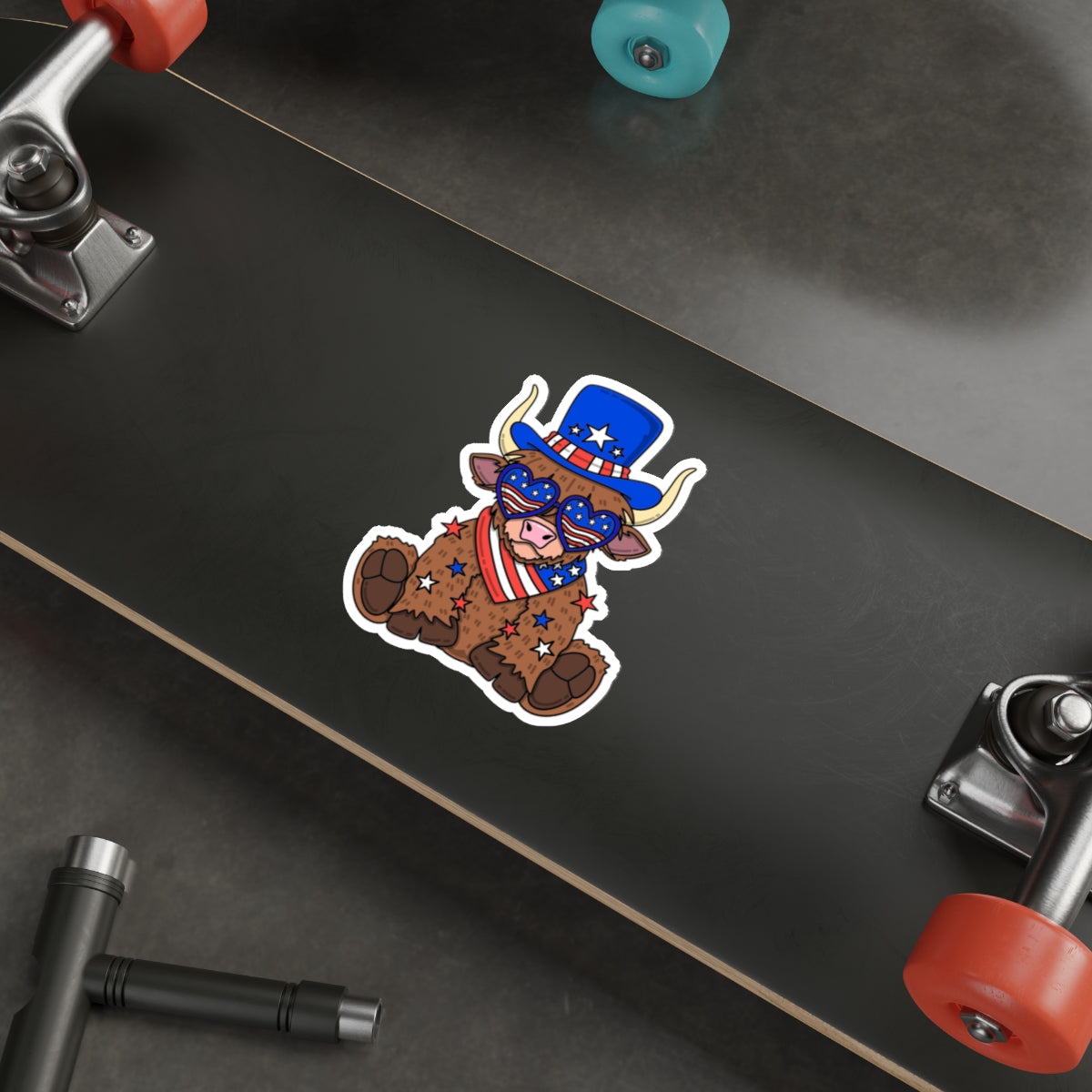 Patriotic Sticker Pack — Star Spangled Bull 4th of July Red White Blue Die-Cut Stickers