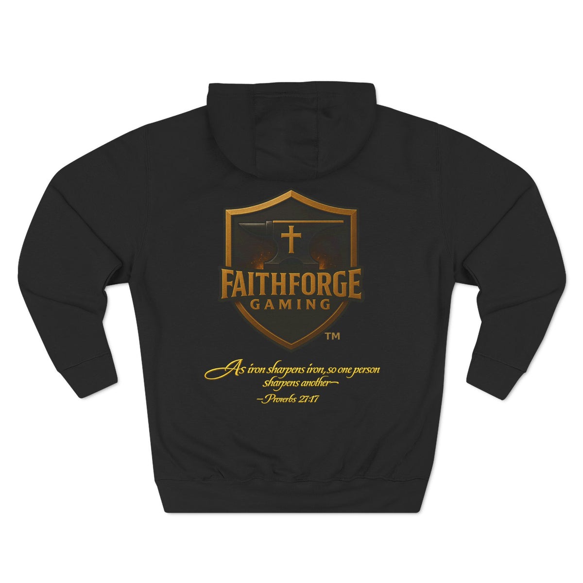 Faithforge Gaming Hoodie — Faith Quote Shield Logo Fleece Hoodie