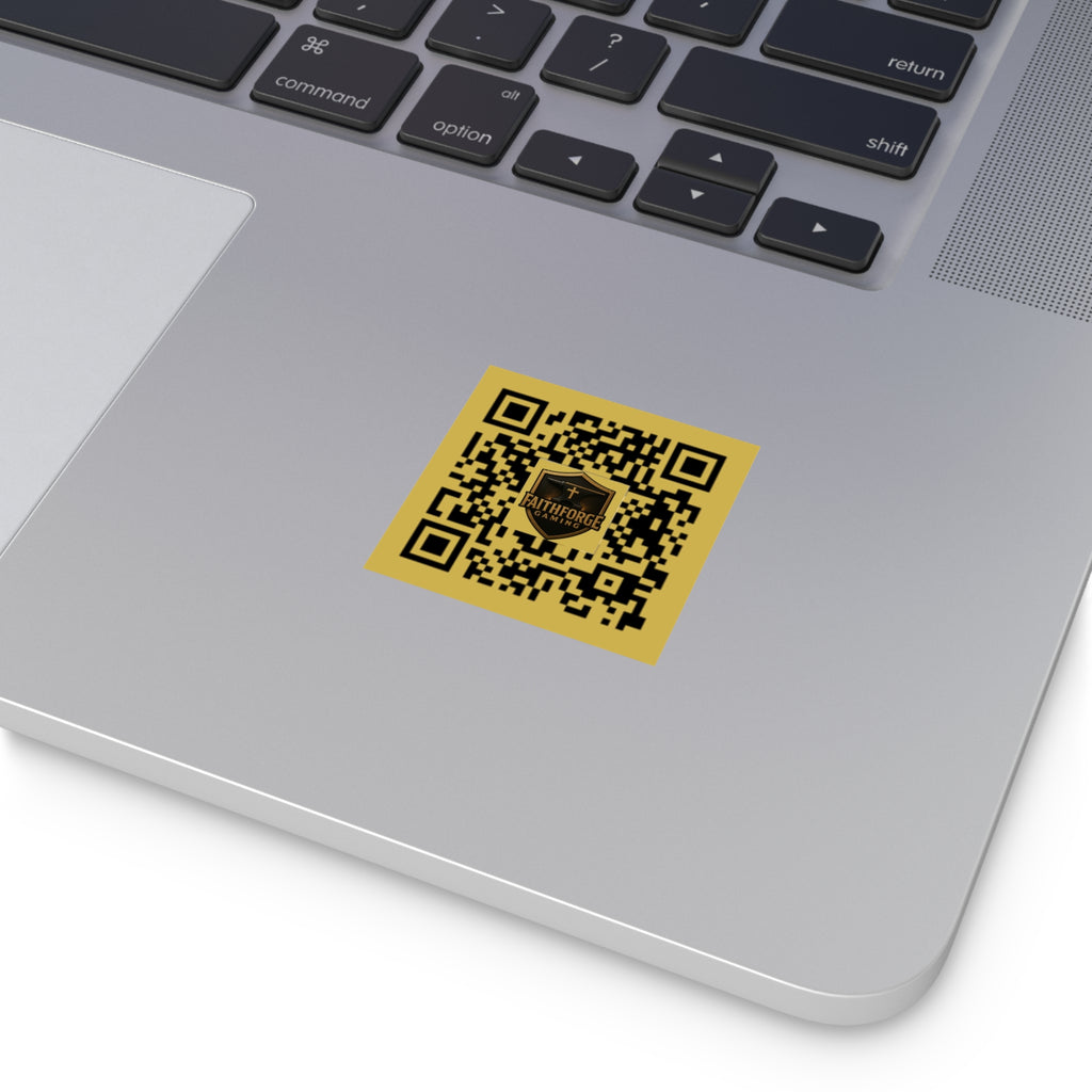 FaithForgeGaming.com QR Code Square Vinyl Sticker