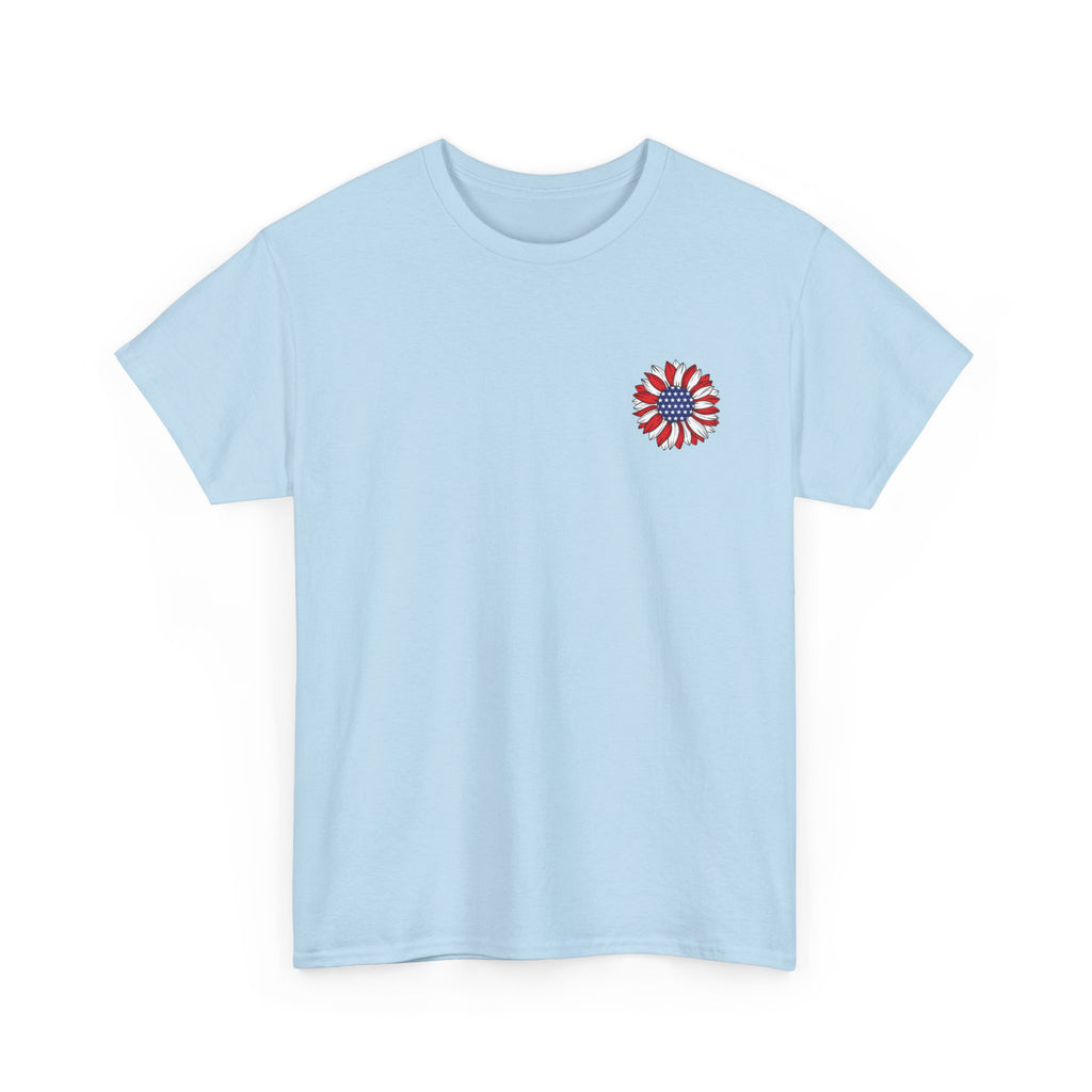USA sunflower Patriotic T‑Shirt — American Flag Graphic Tee for 4th of July