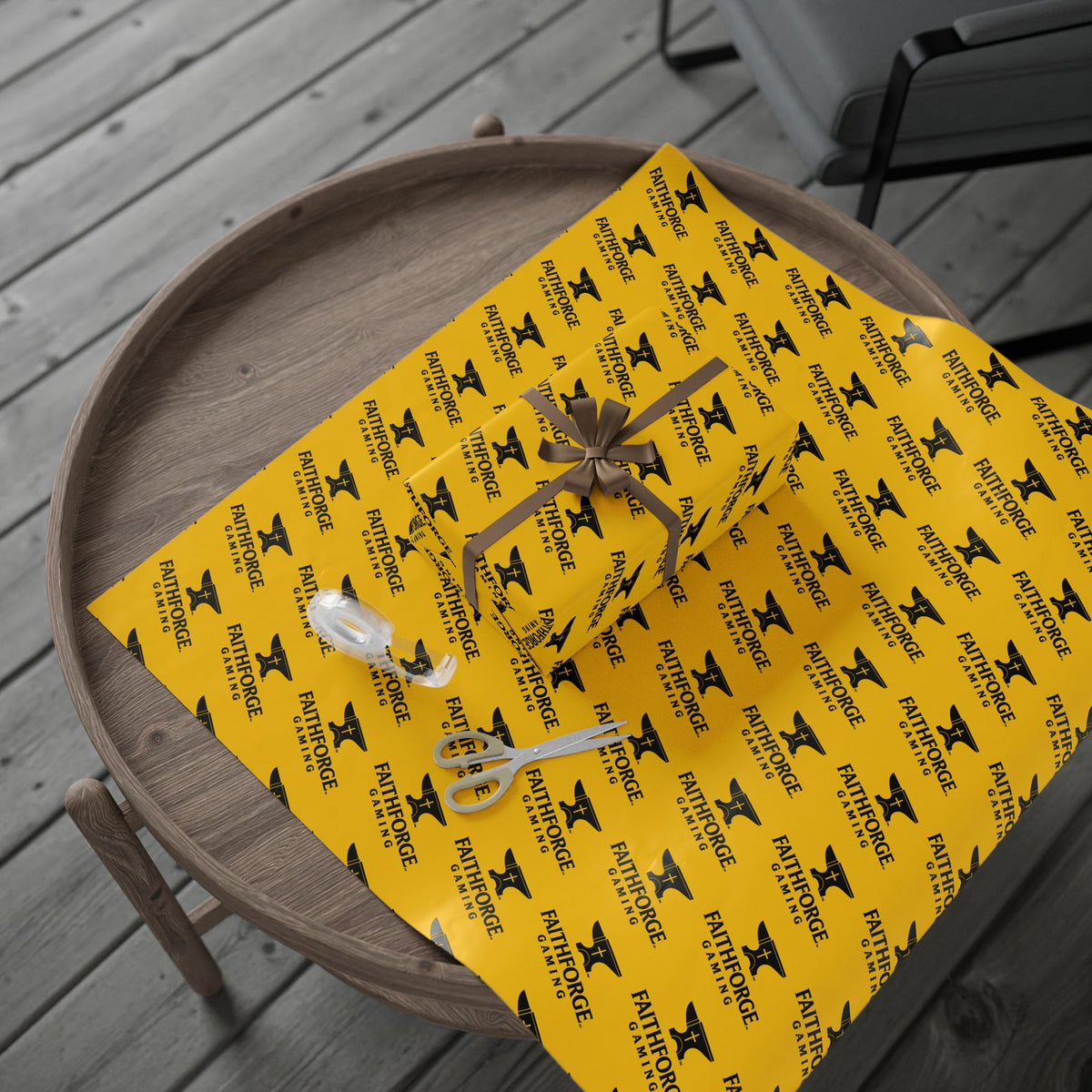 FFG Logo Wrapping Paper – Yellow FaithForge Repeat Pattern