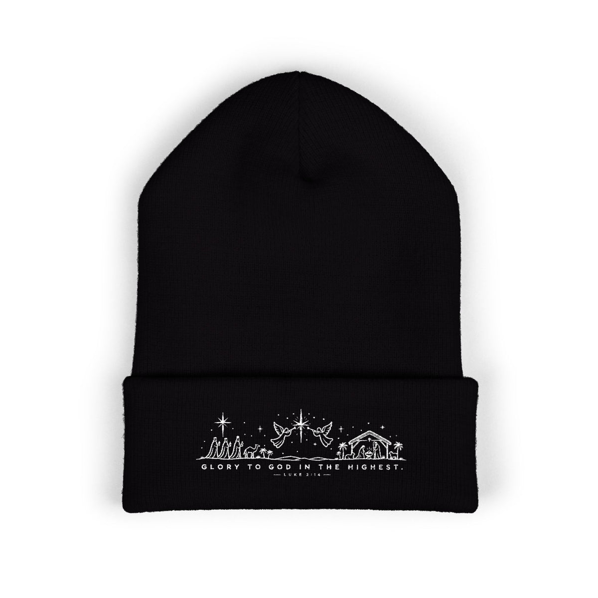 Embroidered Glory to God in the Highest Cuffed Beanie