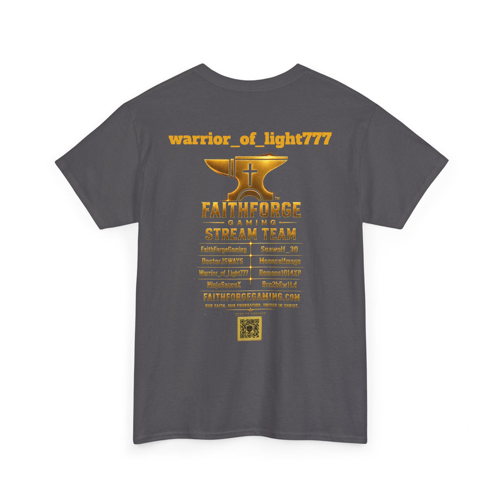 FaithForgeGaming Tee — FaithForge Stream Team Black Graphic T‑Shirt -warrior_of_light777