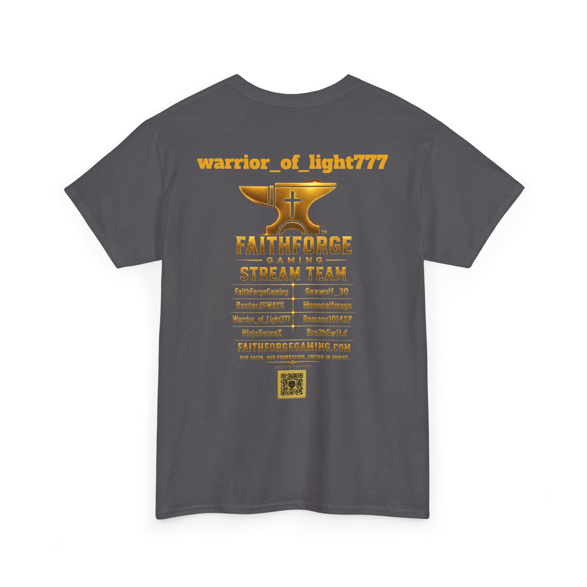 FaithForgeGaming Tee — FaithForge Stream Team Black Graphic T‑Shirt -warrior_of_light777