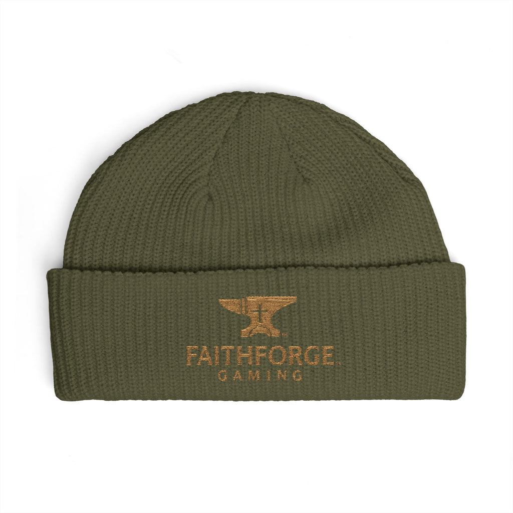 Faithforge Gaming Cuff Beanie — Embroidered Anvil Logo Knit Hat