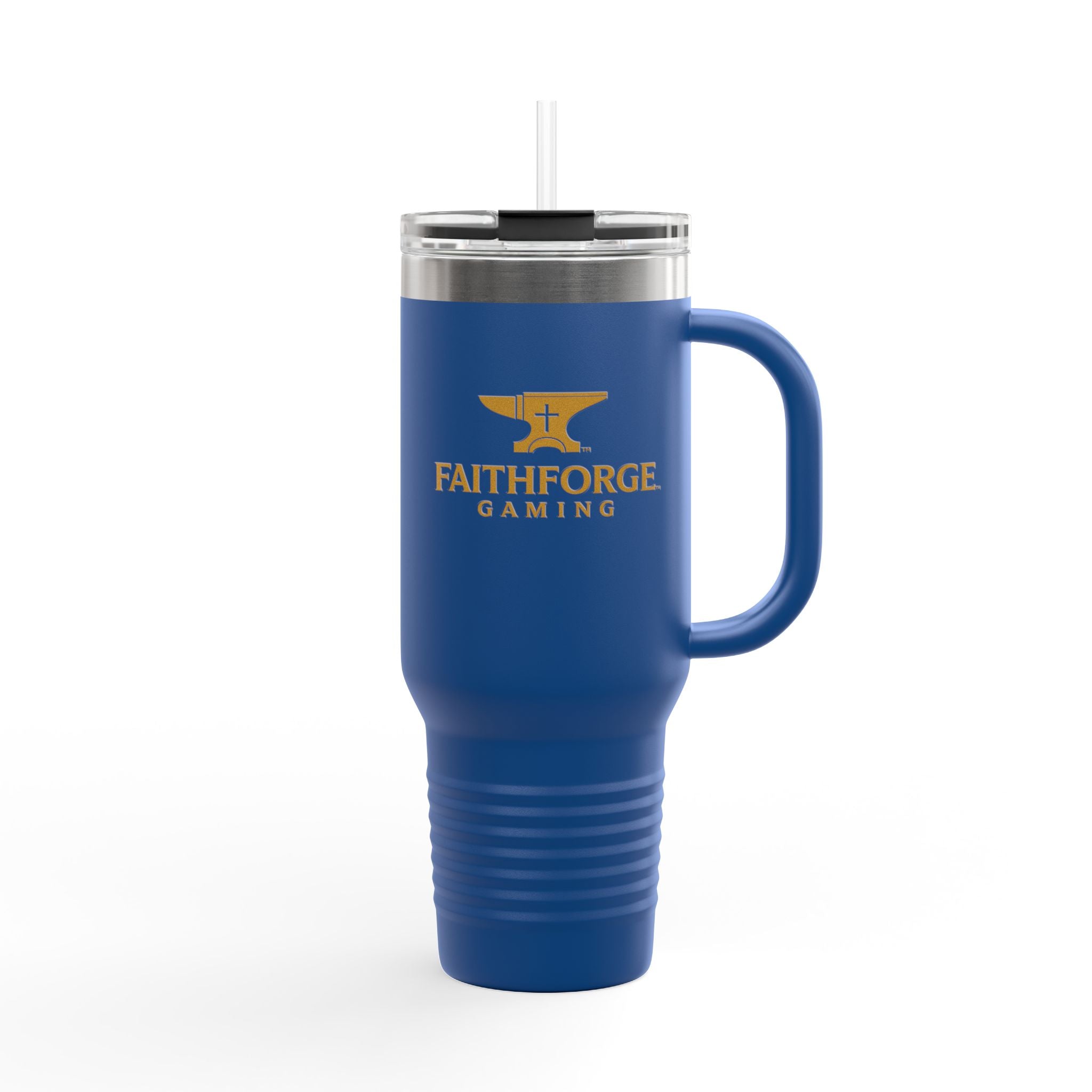 40oz Insulated Travel Mug — FaithForge Gaming Logo