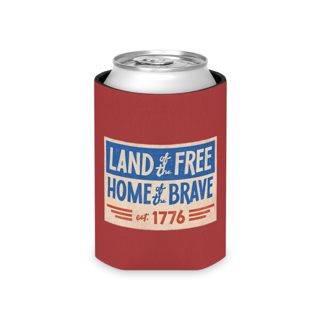 Patriotic 'Land of the Free, Home of the Brave' Can Cooler
