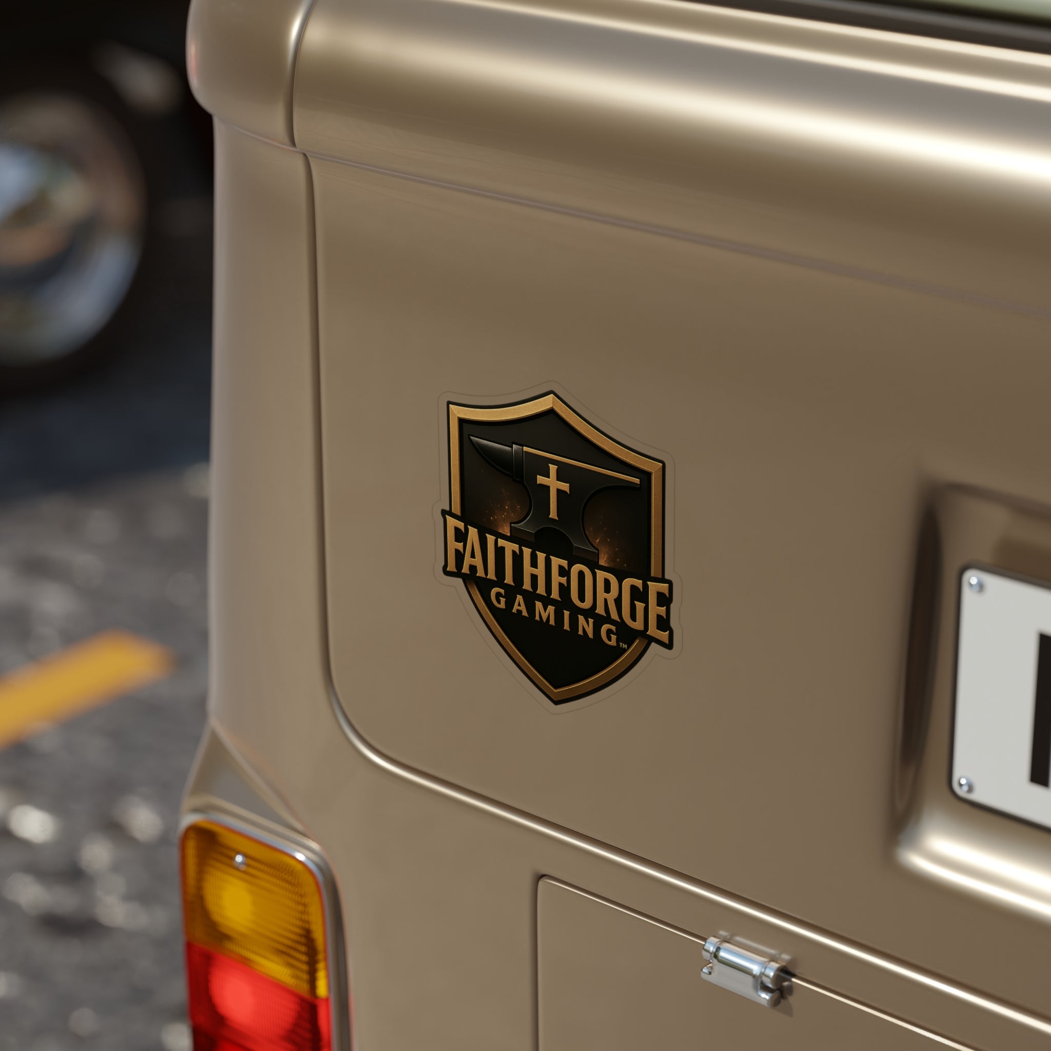 Faithforge Gaming Die-Cut Outdoor Clear Sticker - Waterproof Transparent Logo Decal Best on Light Surfaces