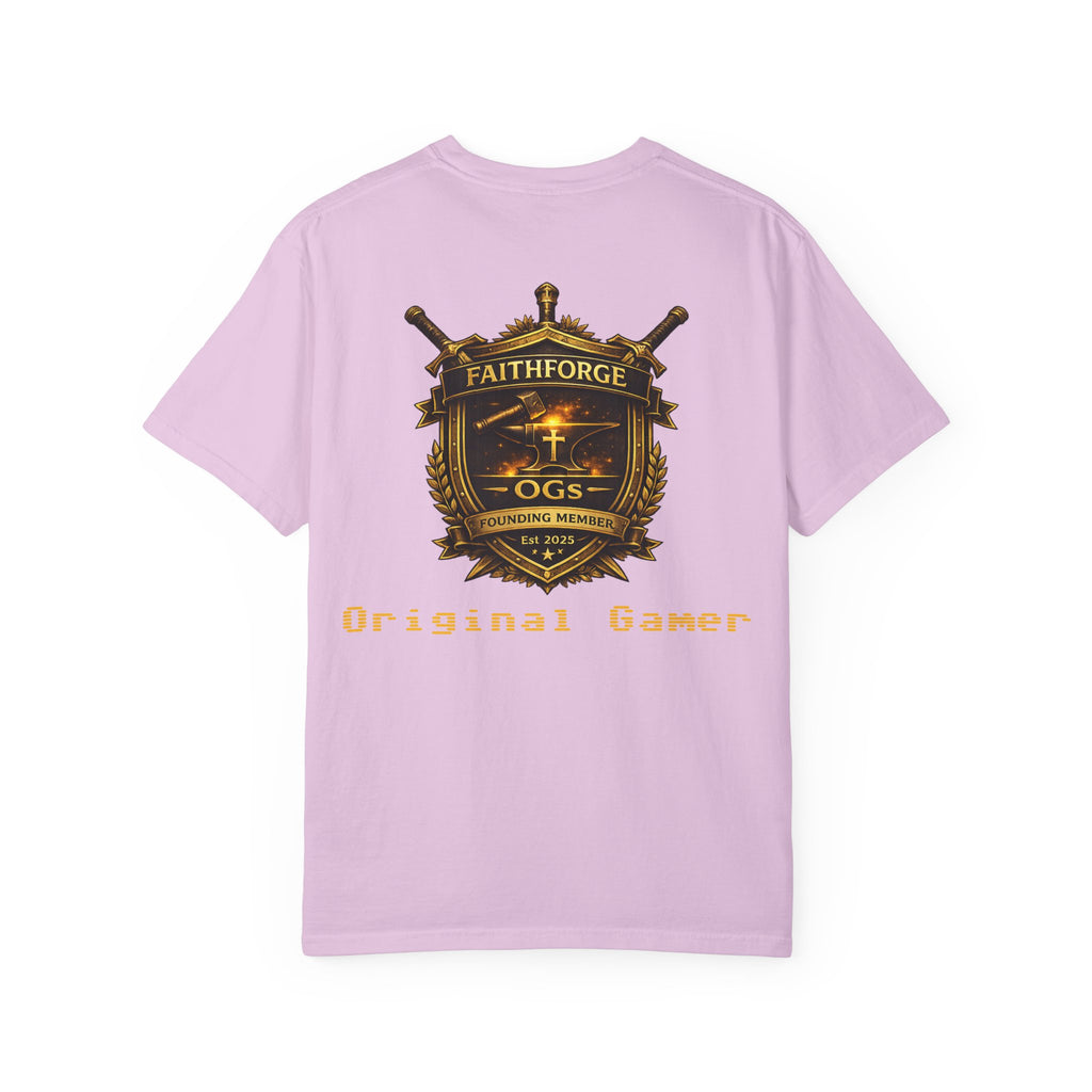 FaithForge OG Gaming T-Shirt — Logo Tee with Anvil & Cross (Christian Gamer Apparel)