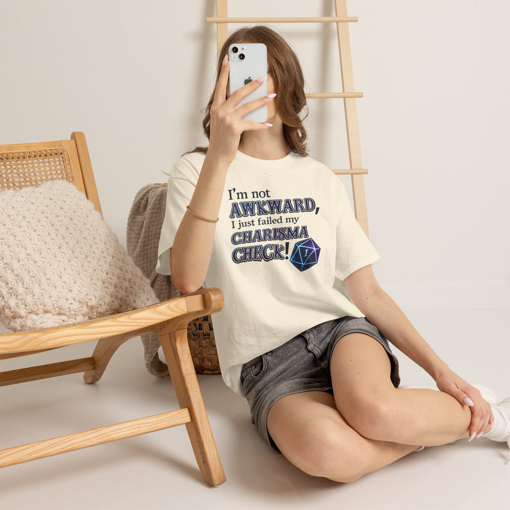 T-Shirt - "I’m Not Awkward, I Just Failed My Charisma Check" D20 RPG Tee