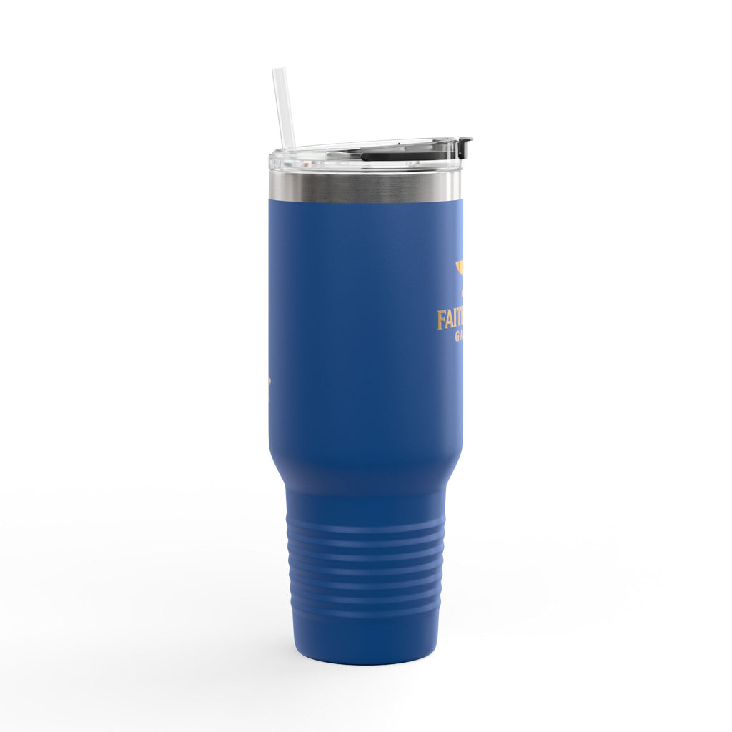 40oz Insulated Travel Mug — FaithForge Gaming Logo