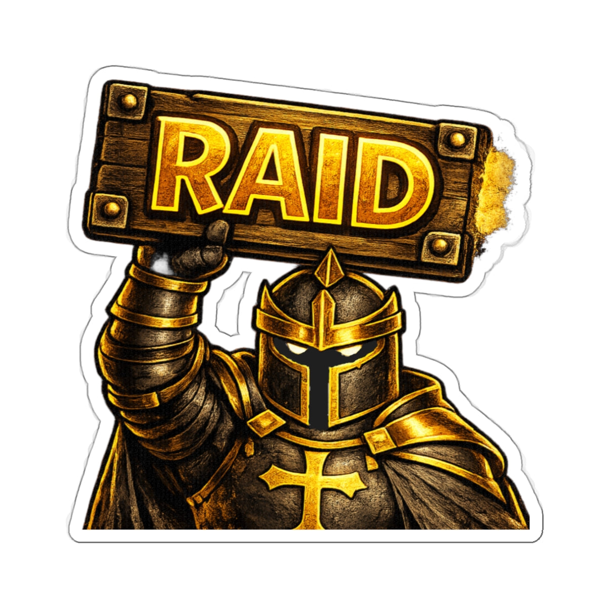 FaithForge Knight Raid Die-Cut Sticker — Water-resistant vinyl