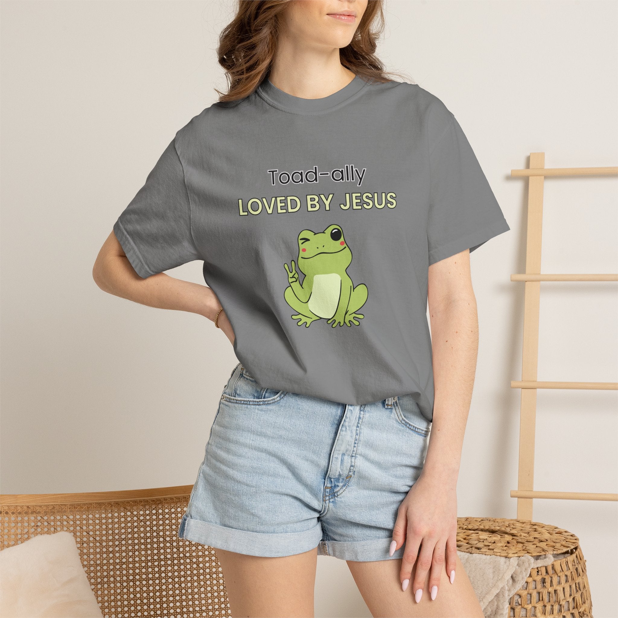 T-shirt - "Toad-ally Loved by Jesus" Cute Frog Christian Tee