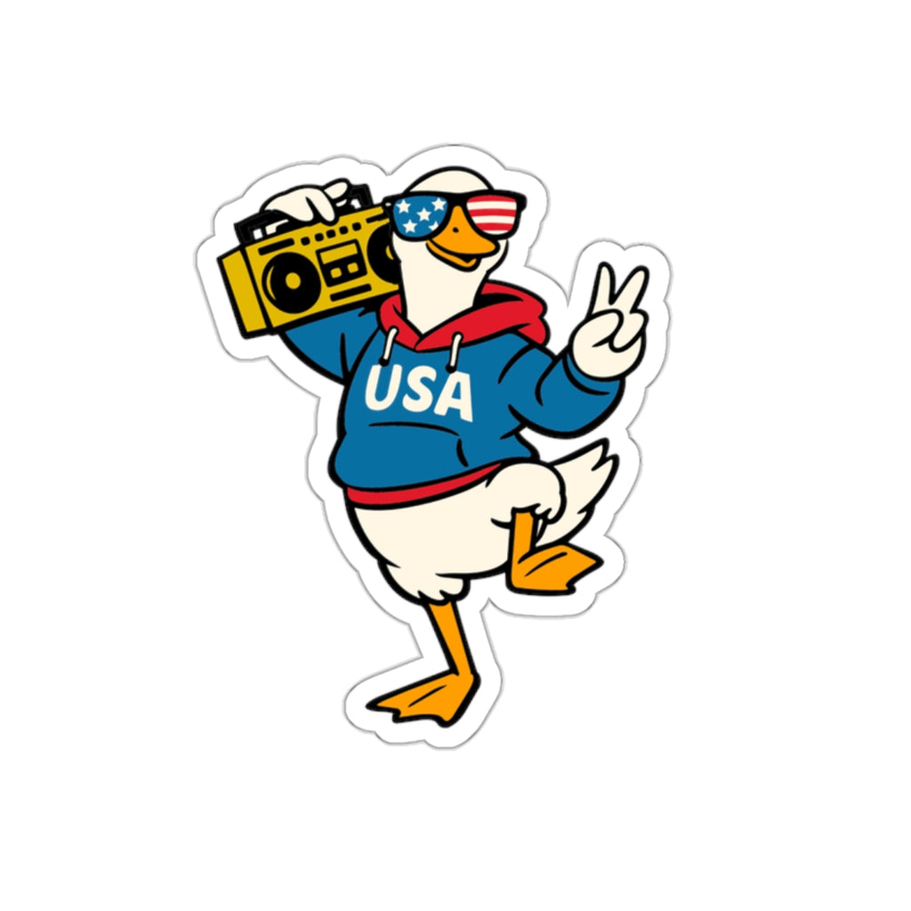 Patriotic Sticker Pack — Boombox Duck 4th of July Red White Blue Die-Cut Stickers