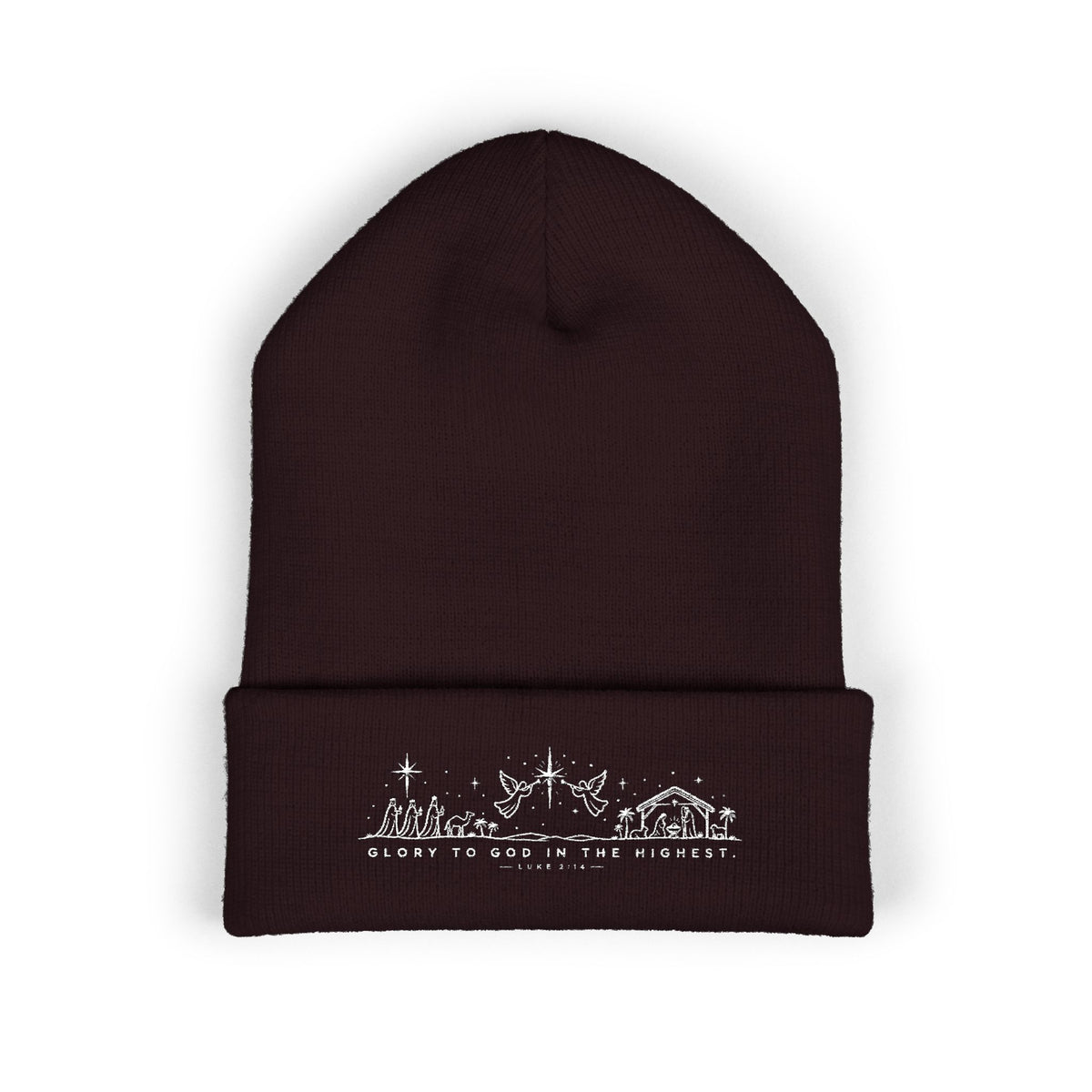 Embroidered Glory to God in the Highest Cuffed Beanie