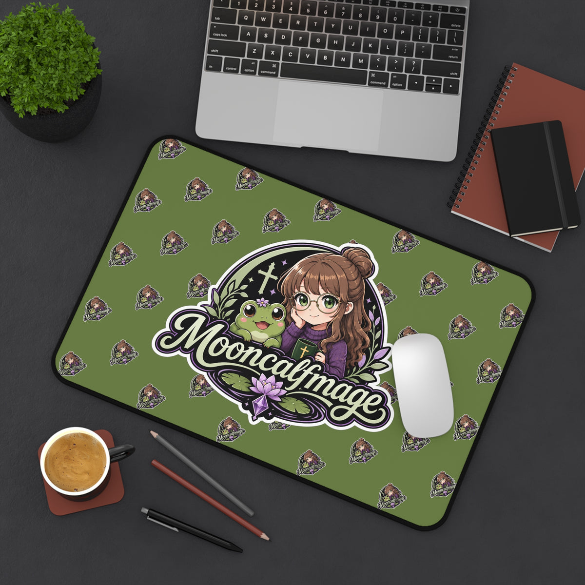 MOONCALFMAGE Streamer Desk Mat – Desk & Mouse Pad