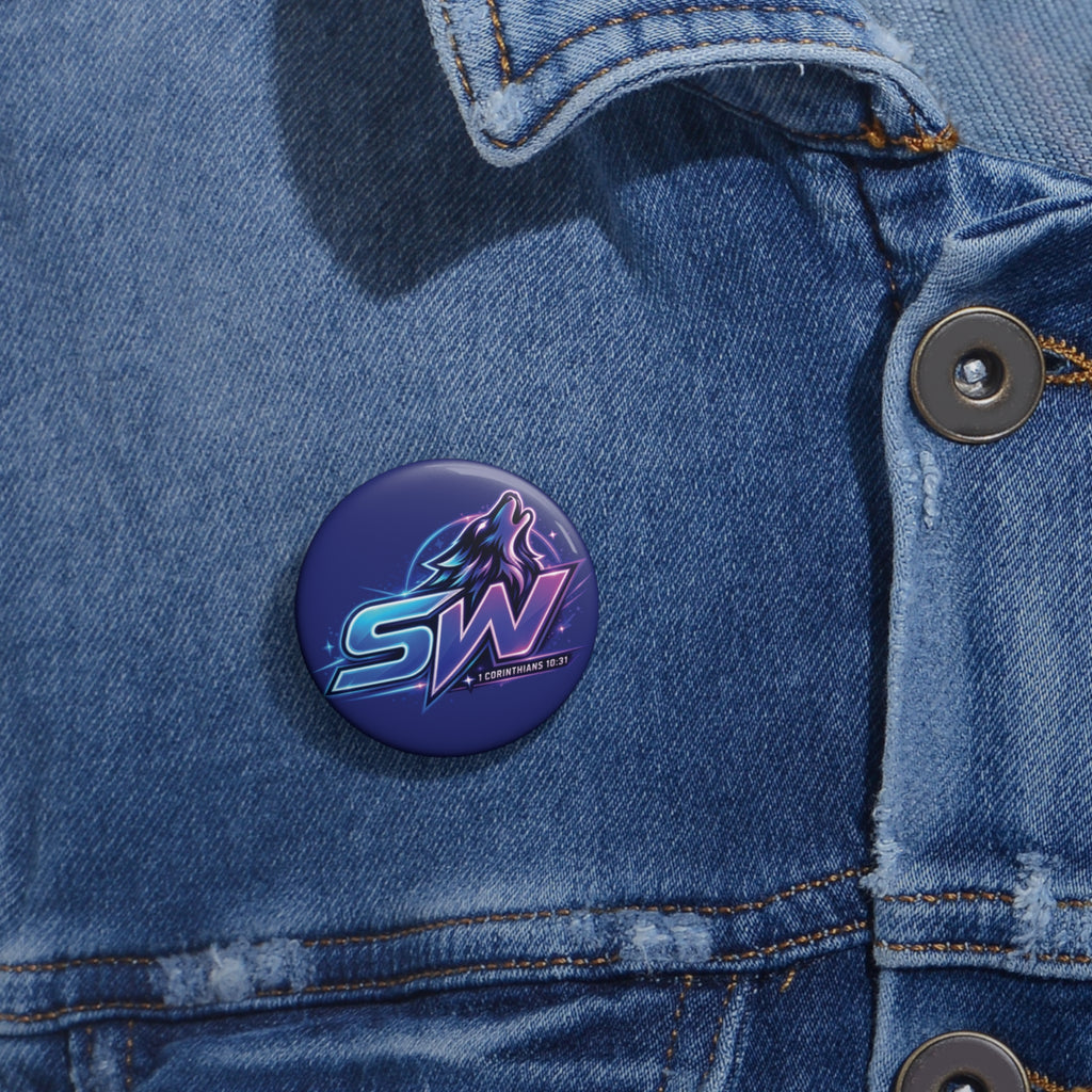 Seawolf_30 Mascot Pin Button — Custom Enamel-Style Badge