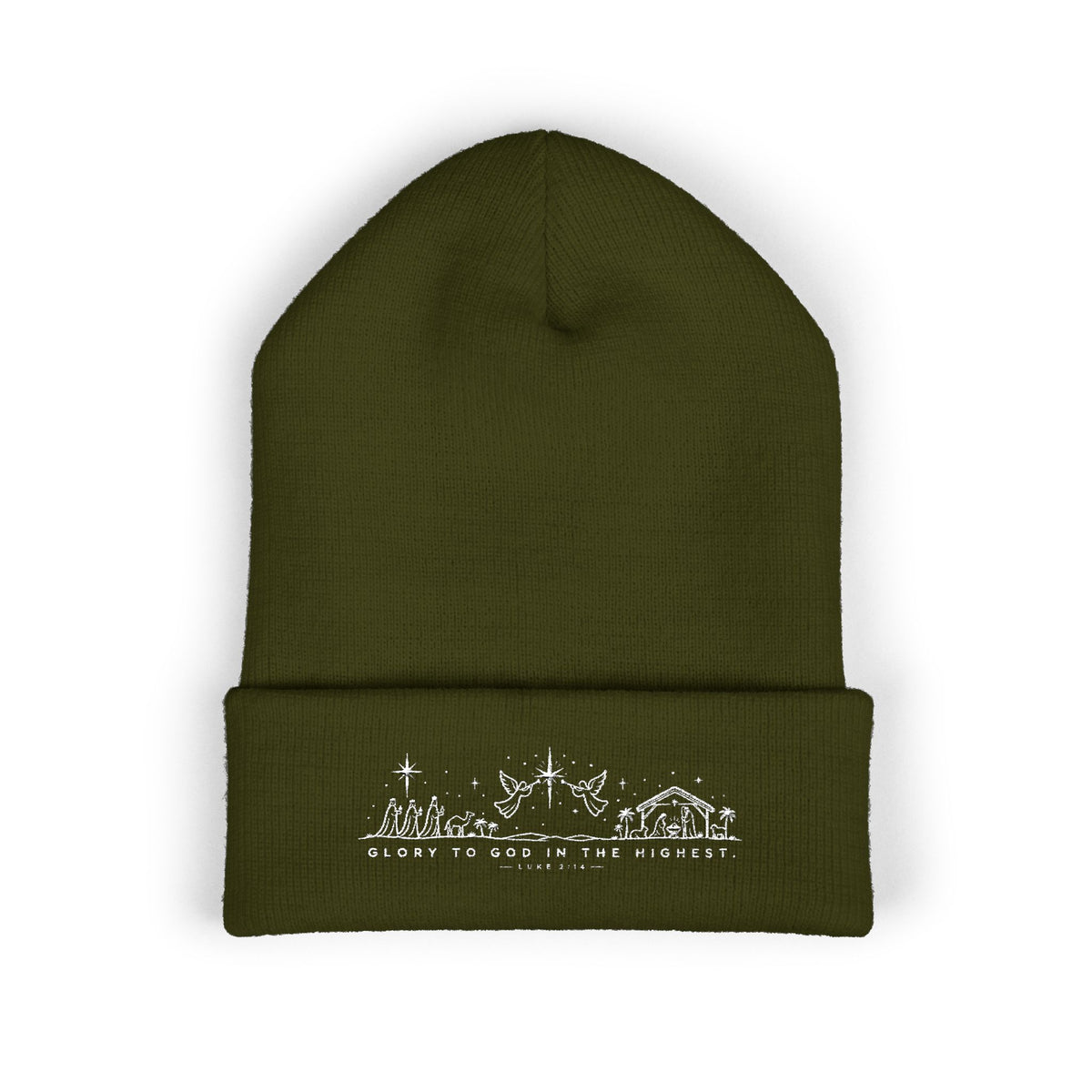 Embroidered Glory to God in the Highest Cuffed Beanie