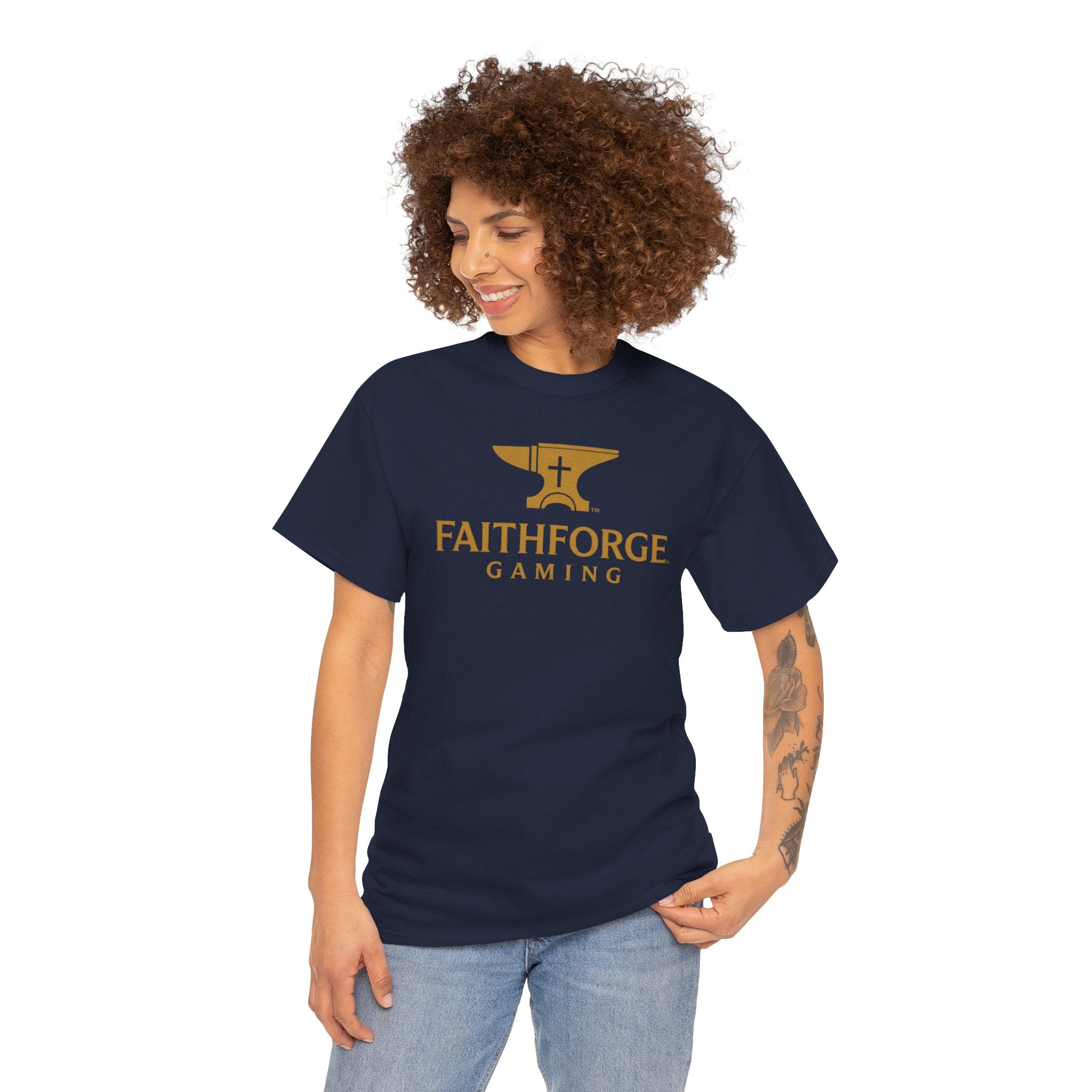 (Canada) FaithForge Gaming T-Shirt — Anvil & Cross Logo Tee for Christian Gamers