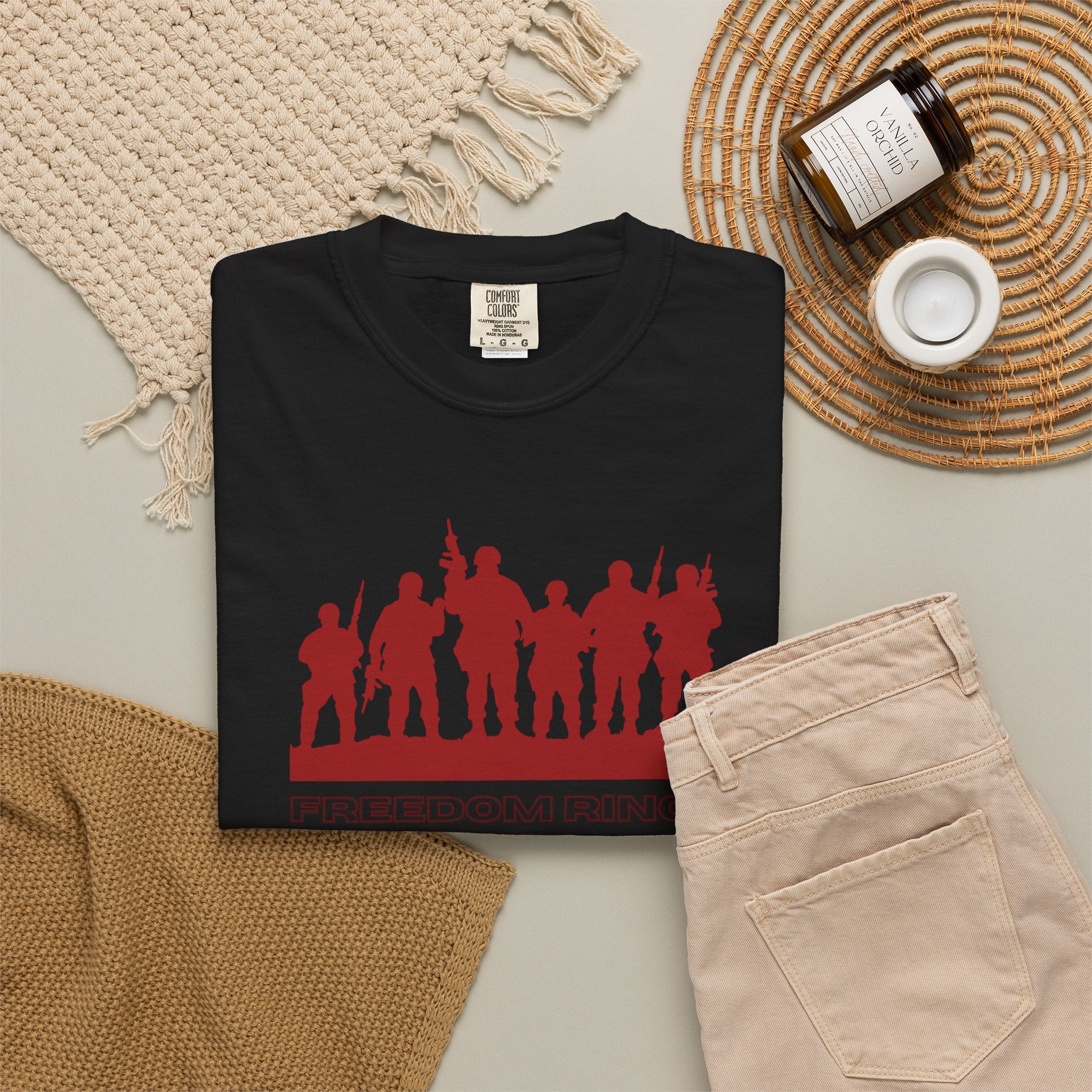 T-Shirt — 'American Heroes' Silhouette Design (Veteran & Military Tribute)