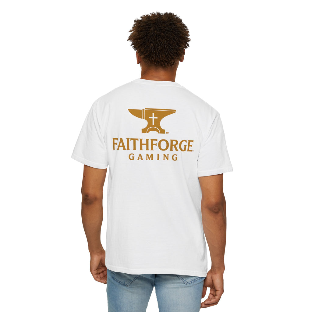 FaithForge Gaming T-Shirt — Logo Tee with Anvil & Cross (Christian Gamer Apparel)