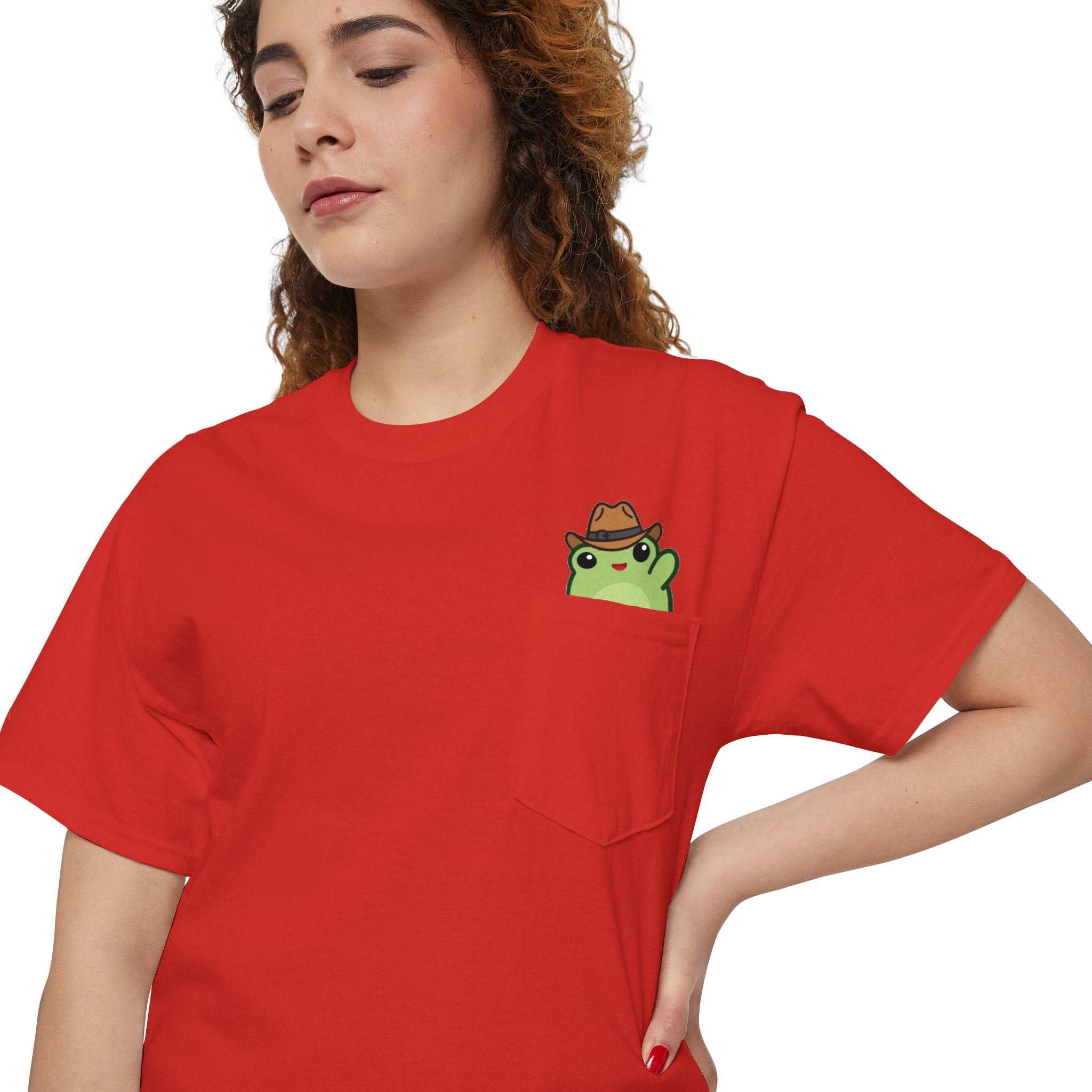 Pocket Frog Tee — Cute Cowboy Frog Pocket Graphic T-Shirt
