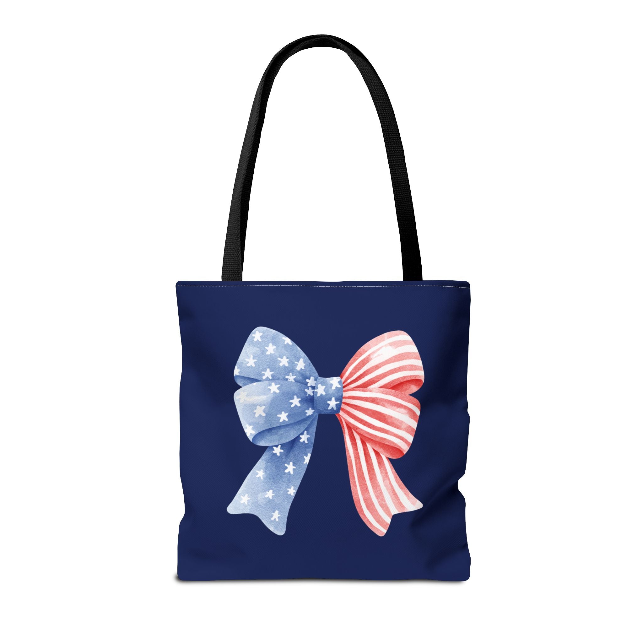 Patriotic Bow Tote Bag — American Flag Red White Blue Ribbon Tote