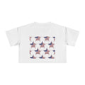 Women's Crop Tee — 'God Bless America' Patriotic Flag Print