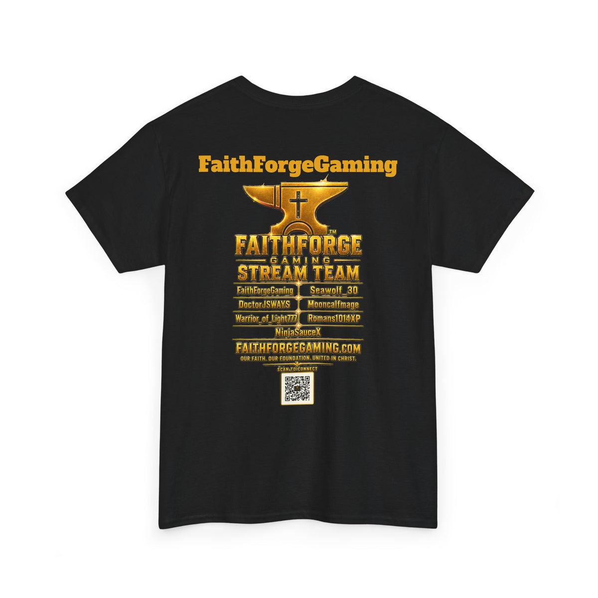 FaithForgeGaming Tee — FaithForge Stream Team Black Graphic T‑Shirt -FFG