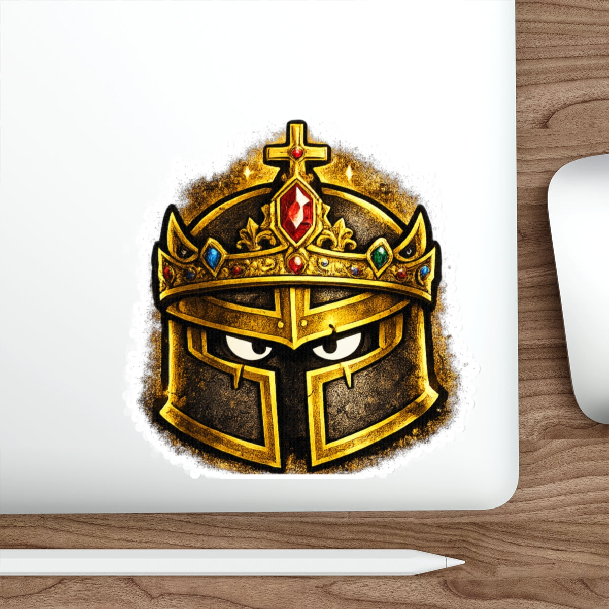 FaithForge Knight Crown Die-Cut Sticker — Water-resistant vinyl