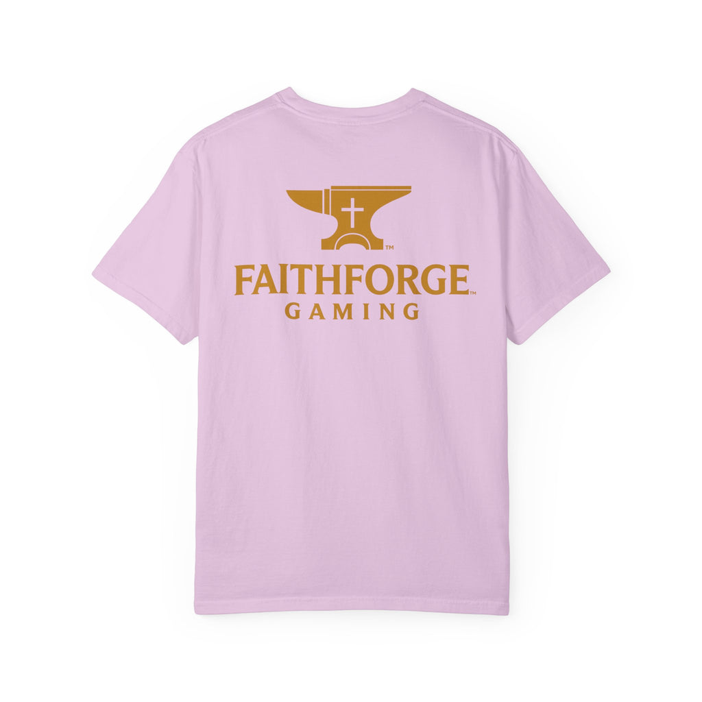 FaithForge Gaming T-Shirt — Logo Tee with Anvil & Cross (Christian Gamer Apparel)