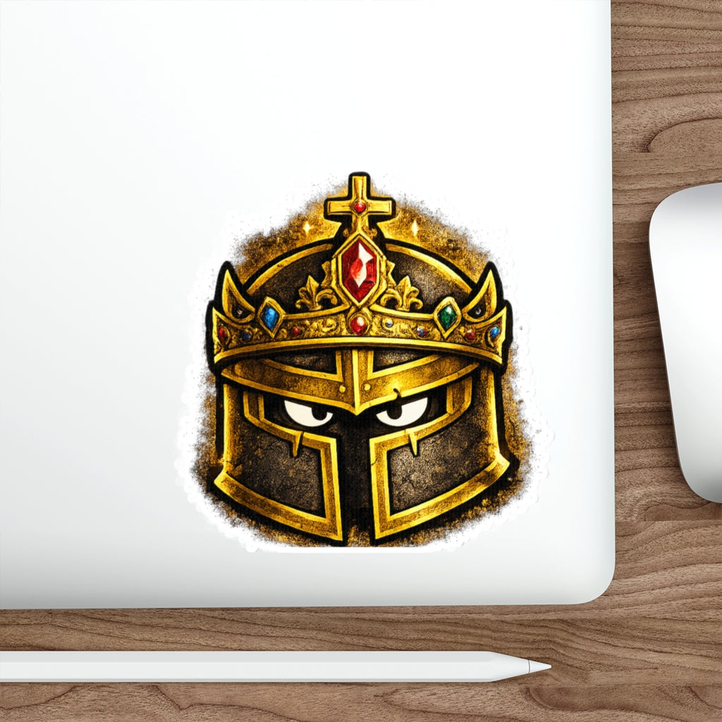 FaithForge Knight Crown Die-Cut Sticker — Water-resistant vinyl