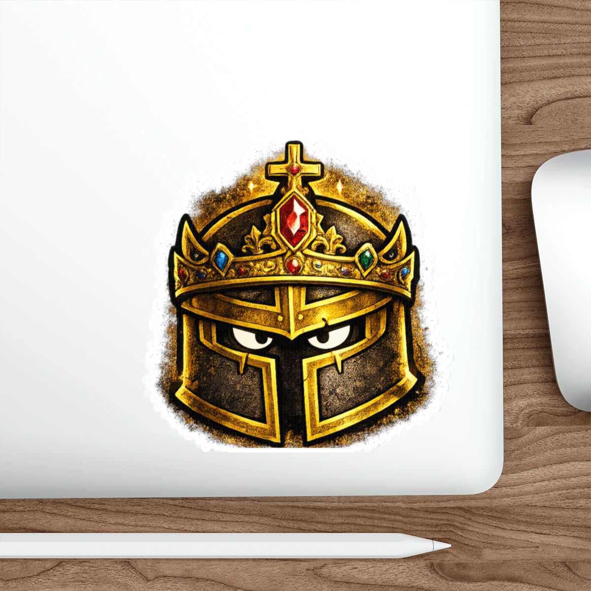 FaithForge Knight Crown Die-Cut Sticker — Water-resistant vinyl