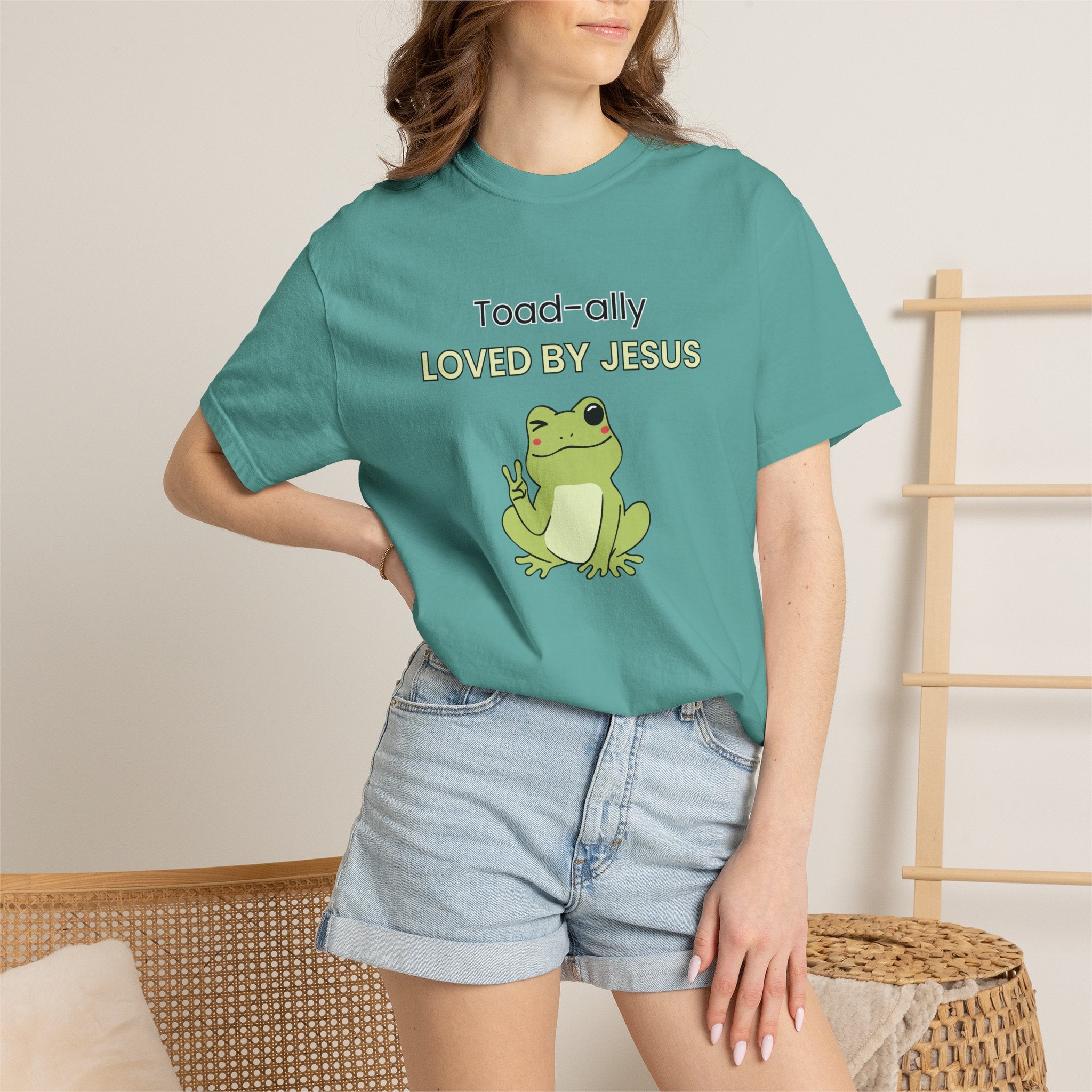 T-shirt - "Toad-ally Loved by Jesus" Cute Frog Christian Tee