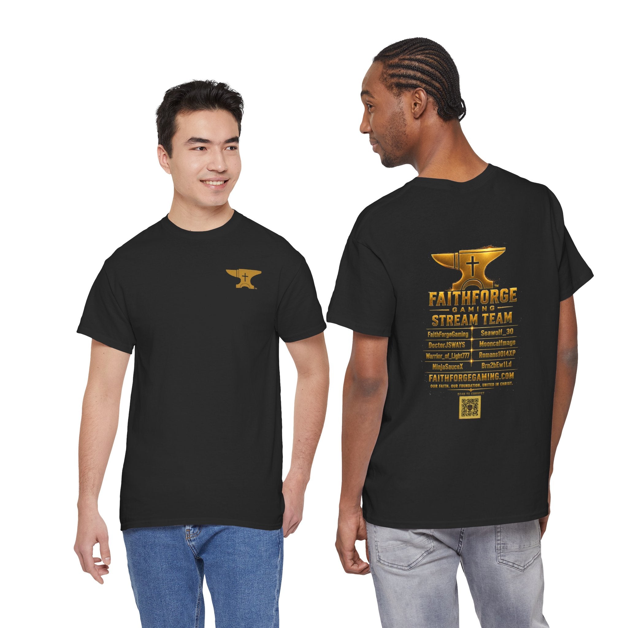 FaithForgeGaming Tee — FaithForge Stream Team Black Graphic T‑Shirt -FaithForgeGaming