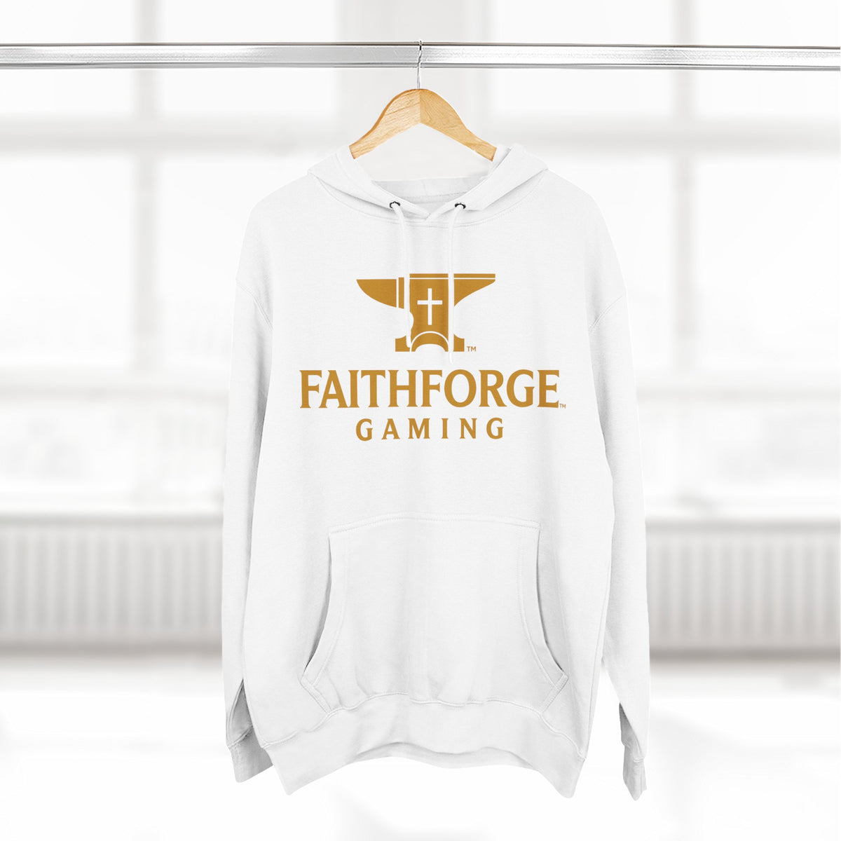 Faithforge Gaming Hoodie — Faith Quote Shield Logo Fleece Hoodie