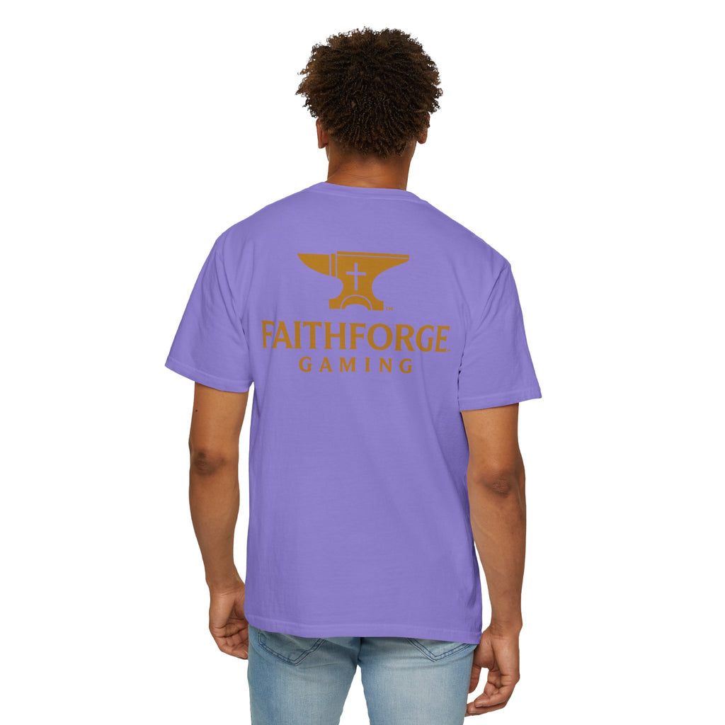 FaithForge Gaming T-Shirt — Logo Tee with Anvil & Cross (Christian Gamer Apparel)