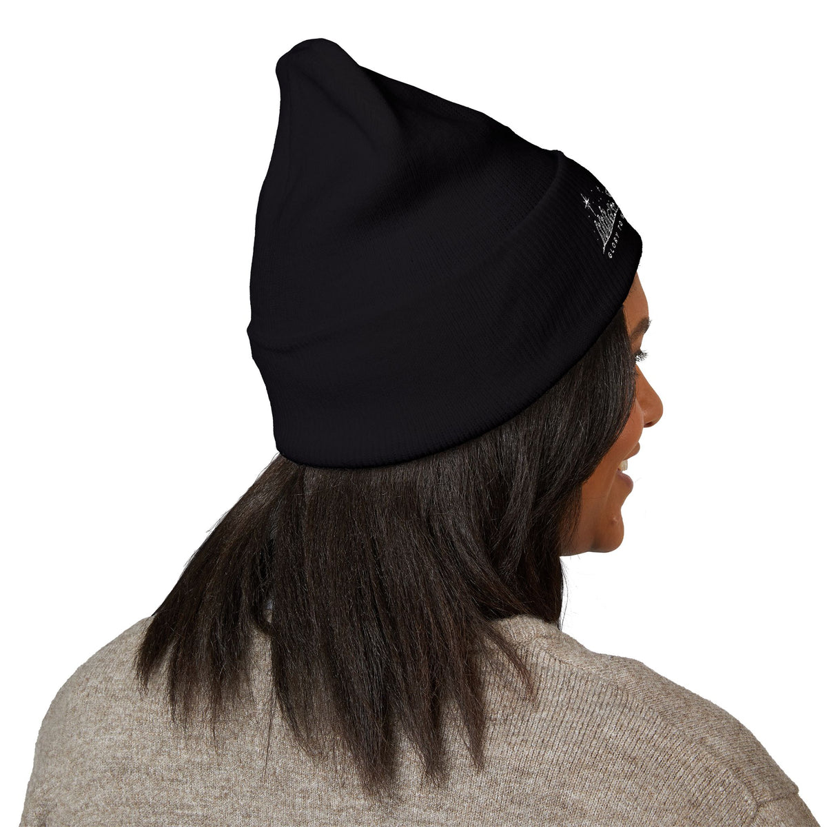 Embroidered Glory to God in the Highest Cuffed Beanie