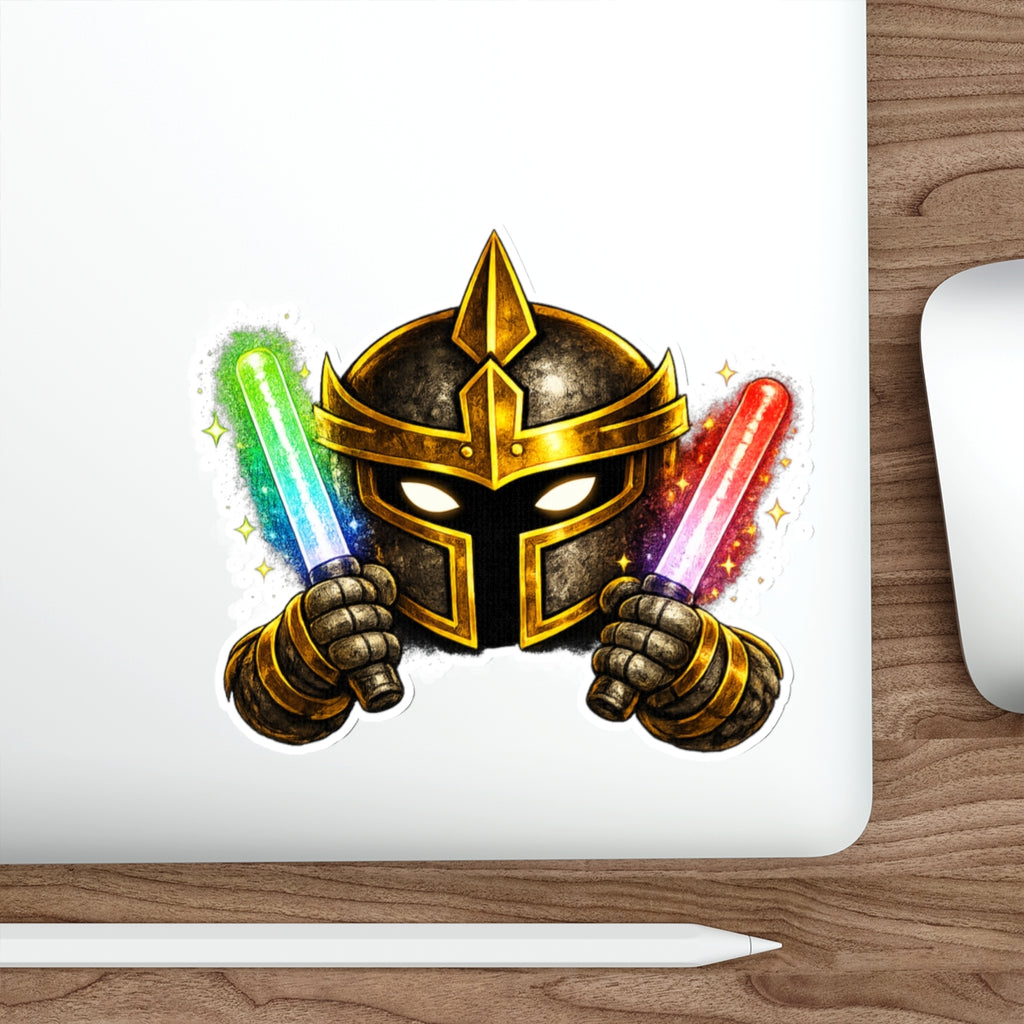 FaithForge Knight Dance Die-Cut Sticker — Water-resistant vinyl
