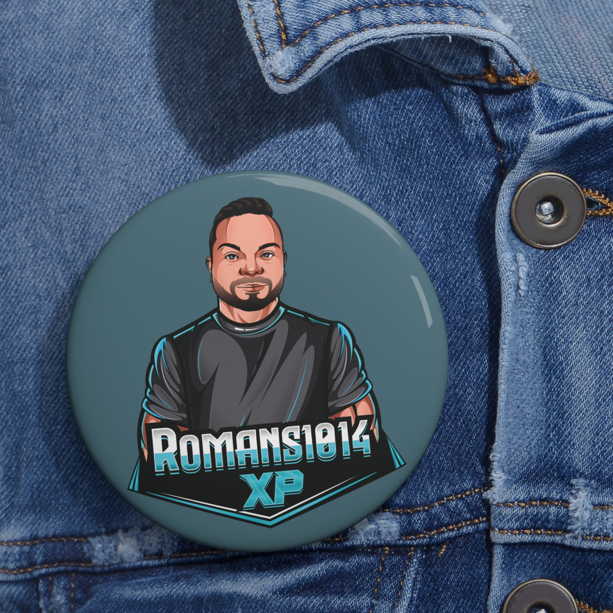Romans1014XP Mascot Pin Button — Custom Enamel-Style Badge